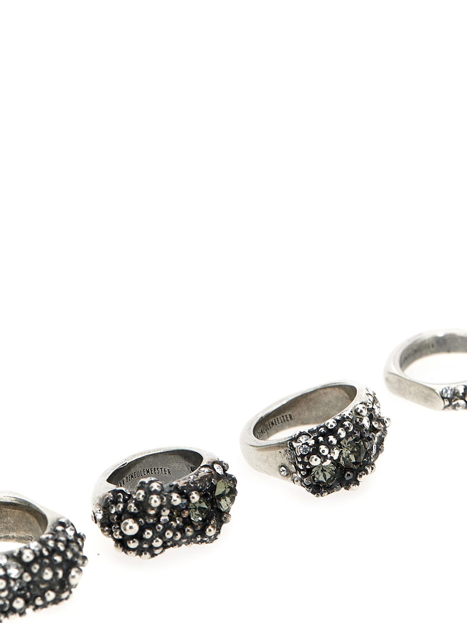 Shop Ann Demeulemeester Cornelia Ring Set In Silver