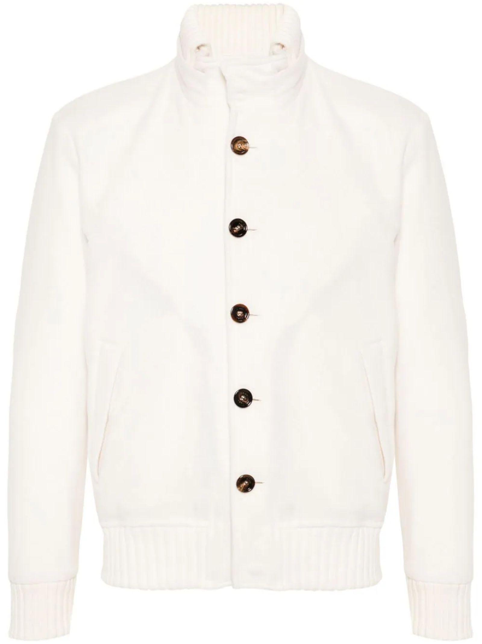 Shop Kired White Cashmere Jacket