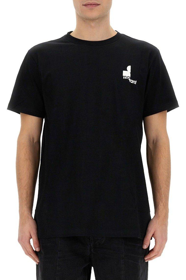 Shop Isabel Marant Logo Printed Crewneck T-shirt In Black