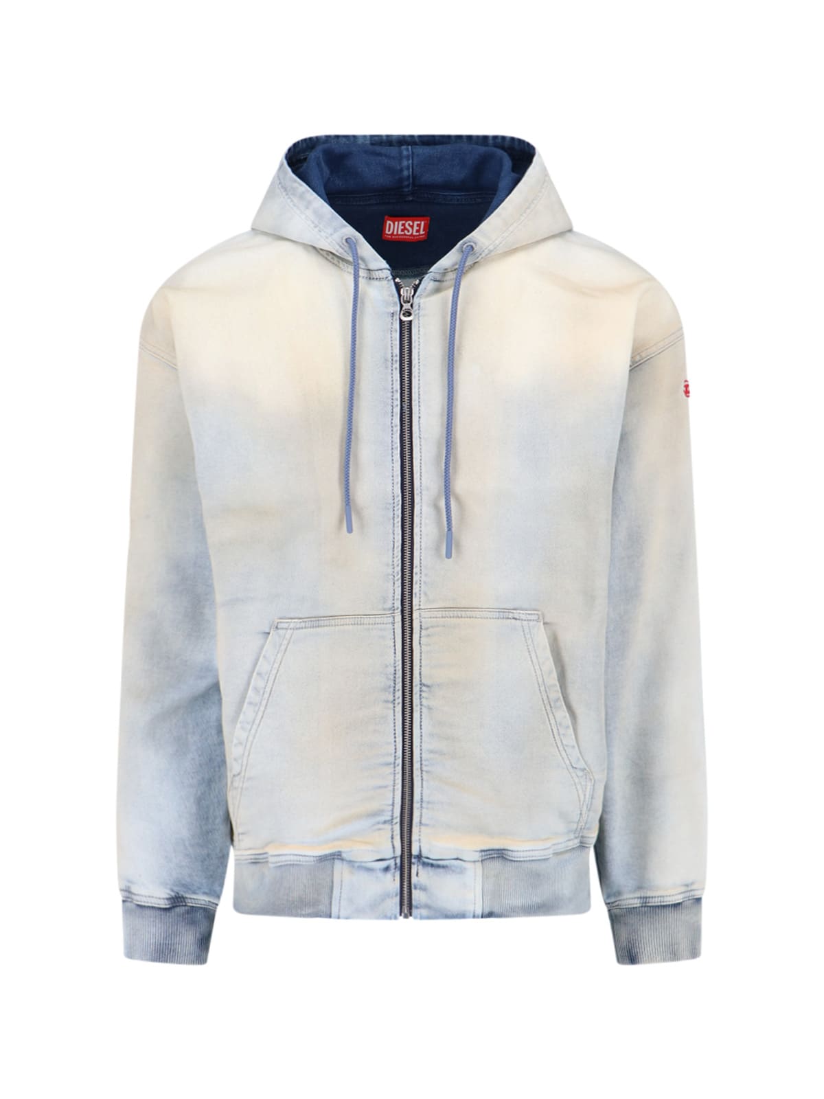 Shop Diesel Track Zip Sweatshirt In Light Blue