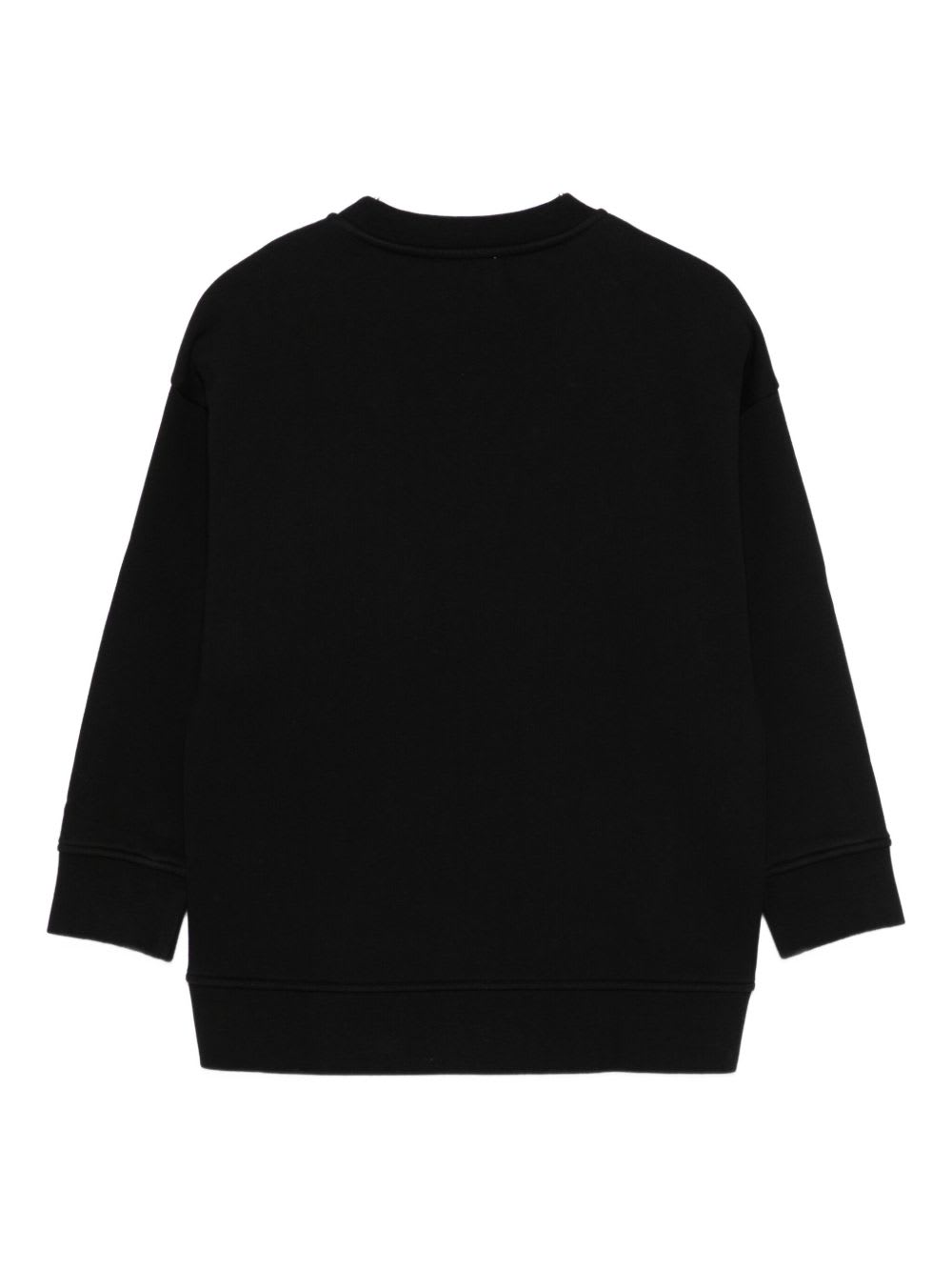 Stella Mccartney Kids Black Cotton Long-sleeved Crewneck Sweatshirt In Black
