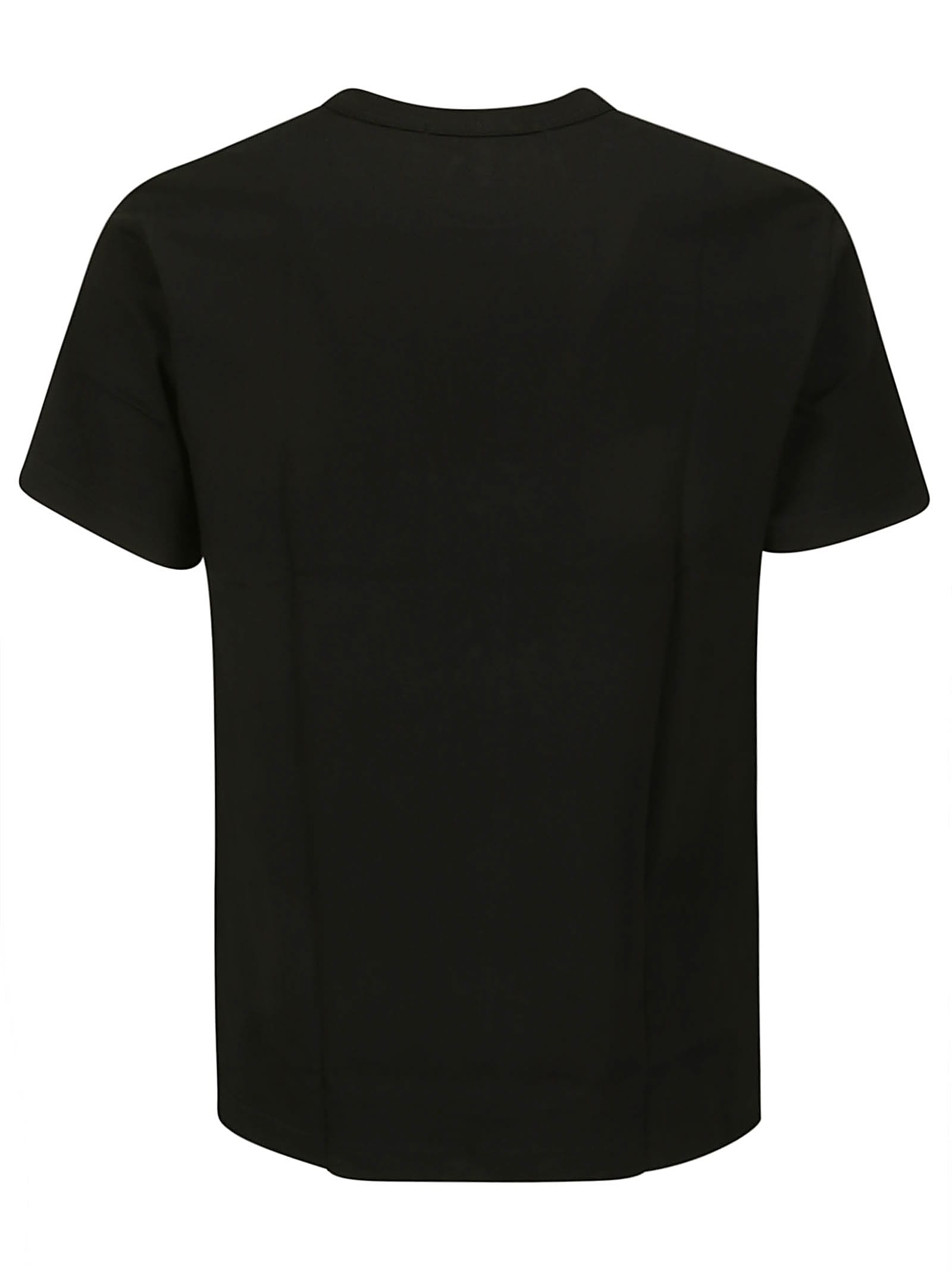 Shop Comme Des Garçons Shirt Cotton Jersey Plain With Printed Cdg Shirt L In Black