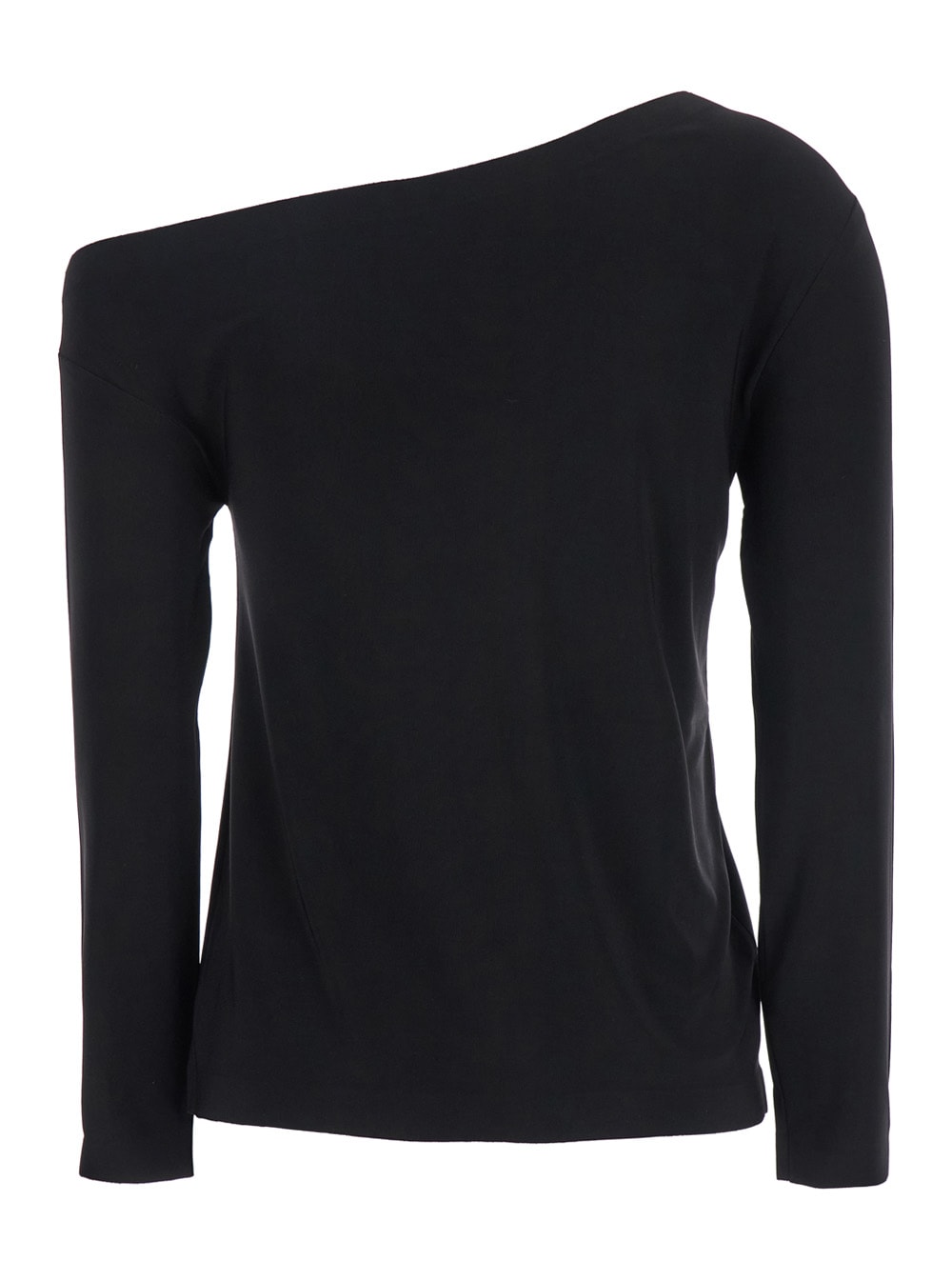Norma Kamali Black Off-shoulder Top In Tech Fabric Stretch Woman