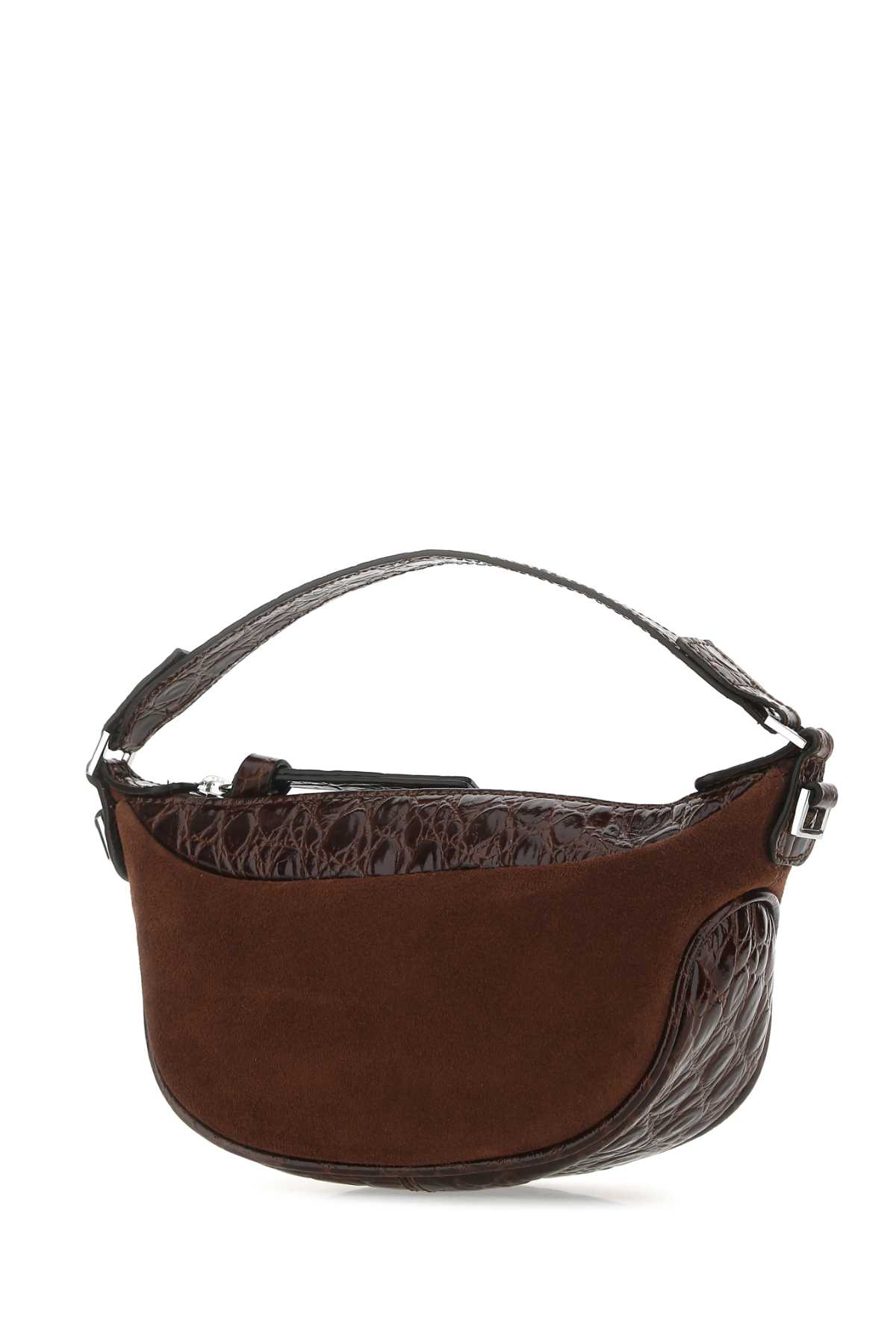 Shop By Far Brown Leather Mini Ami Handbag In Seq