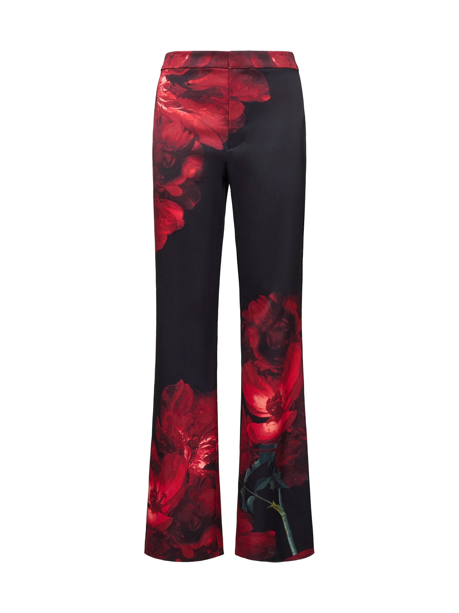 Shop Alice And Olivia Pants In Peony Petals Bright Ruby