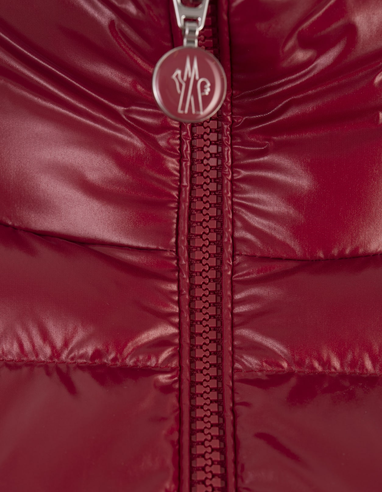 Shop Moncler Red Abbadia Short Down Jacket