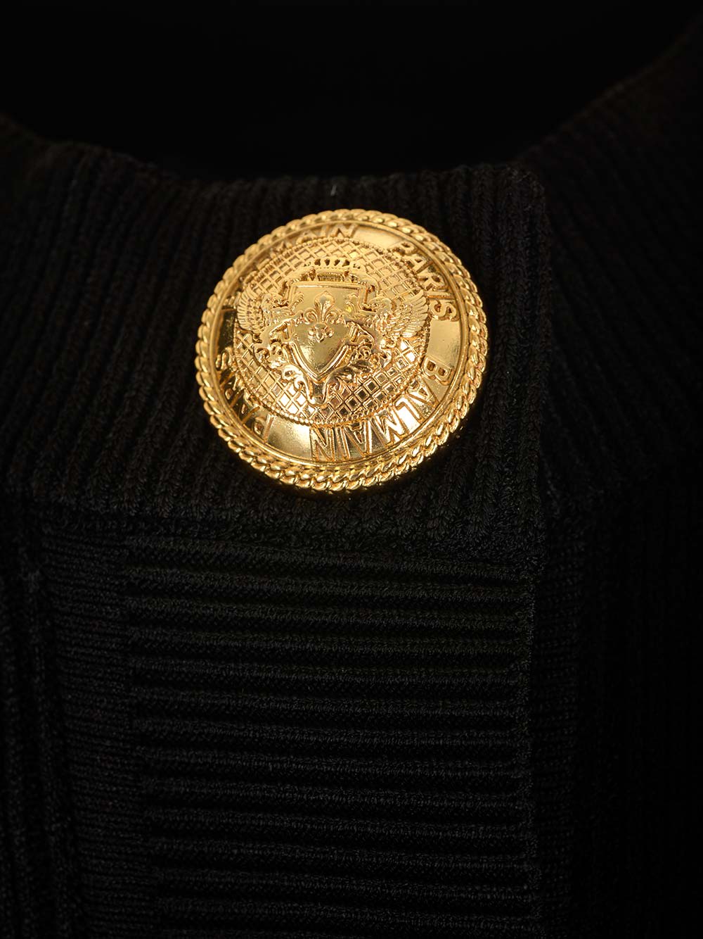 Shop Balmain Knitted Viscose Cardigan In Black