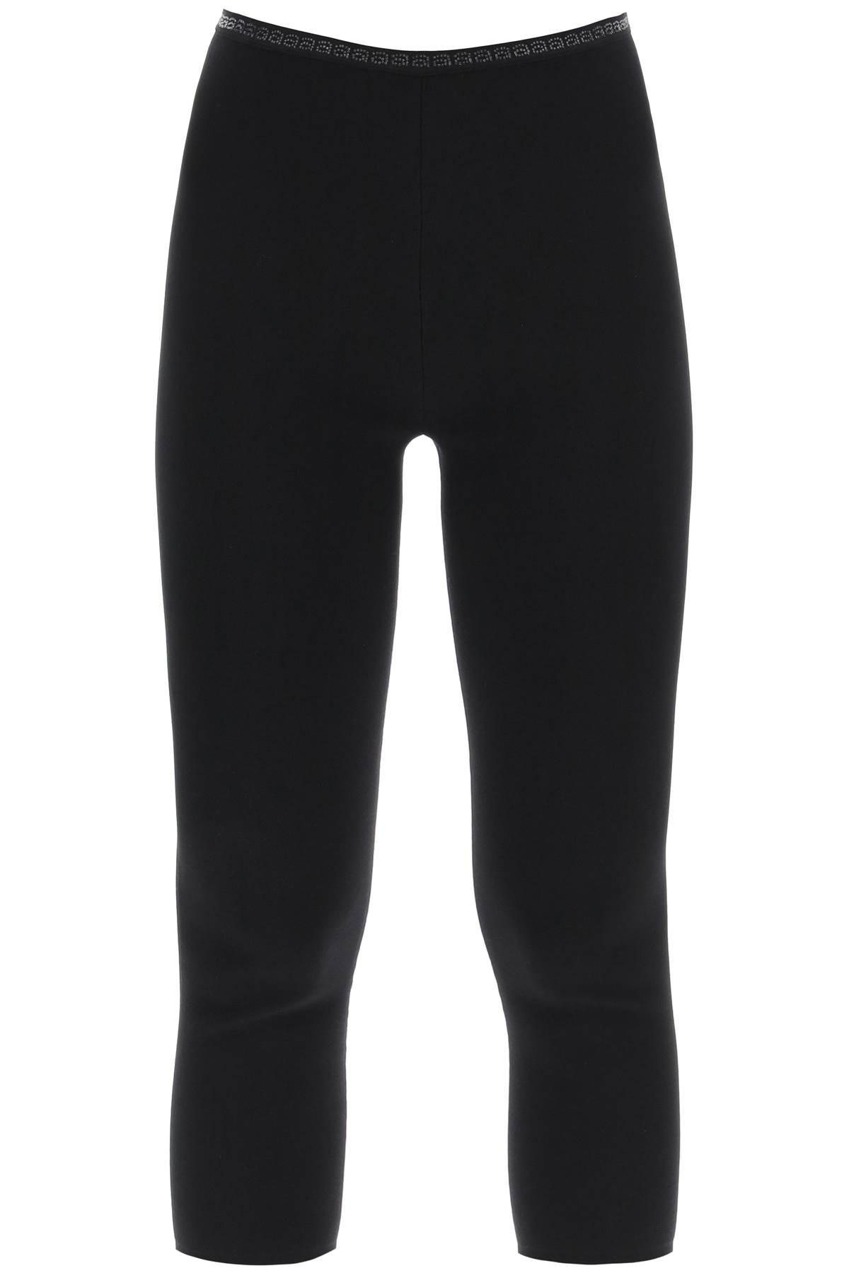 Cropped Leggings With Crystal-studded Logoed Band