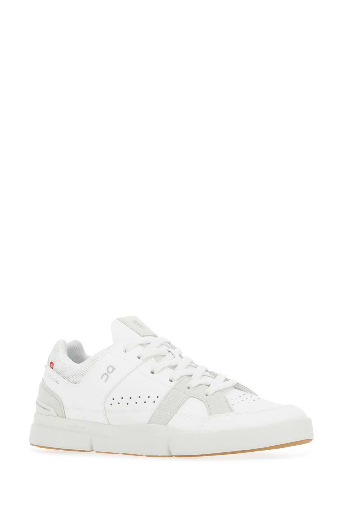 Shop On White Synthetic Leather And Fabric The Roger Clubhouse Sneakers In Whitesand