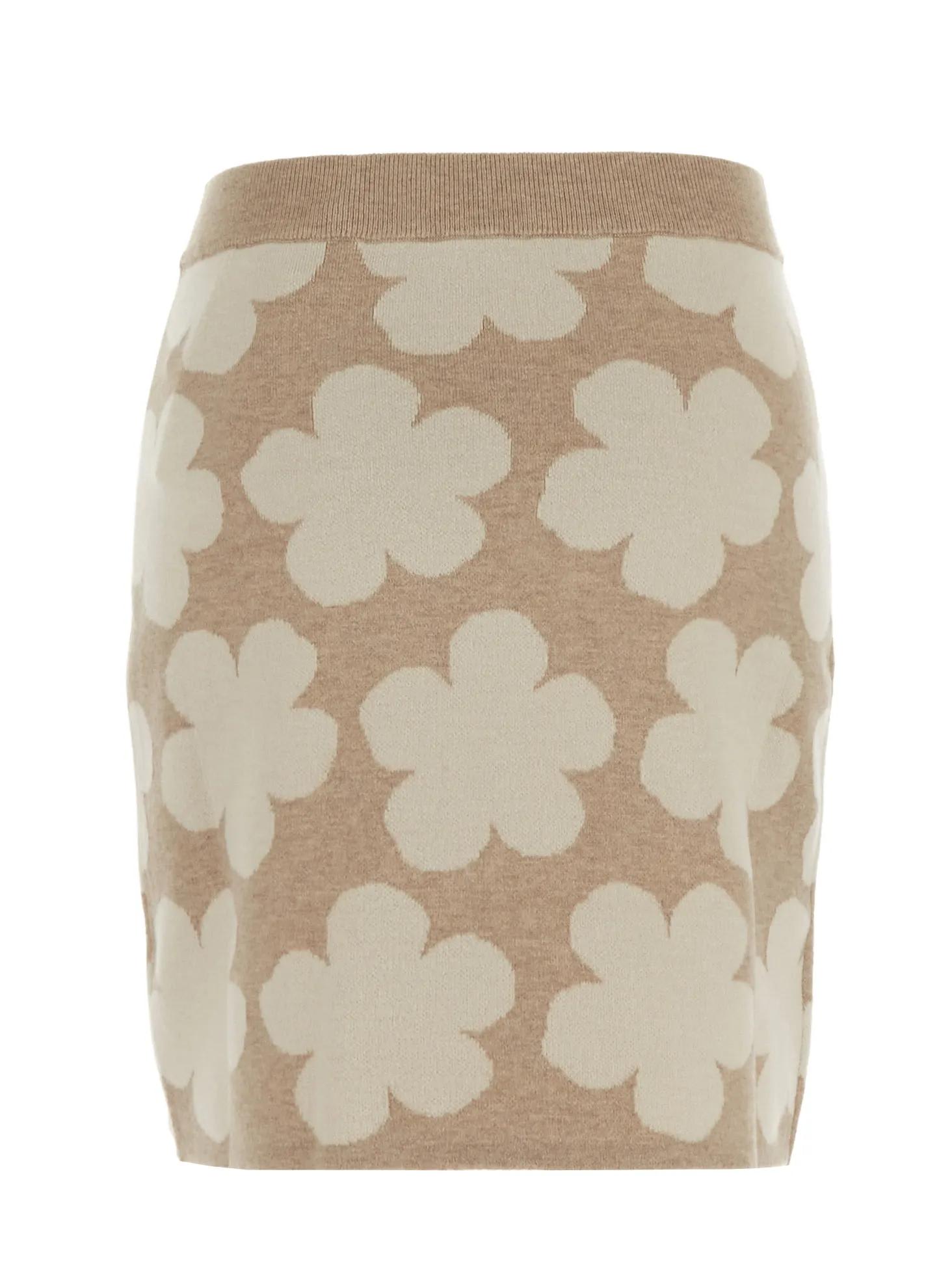 Shop Kenzo Floral Skirt  In Beige