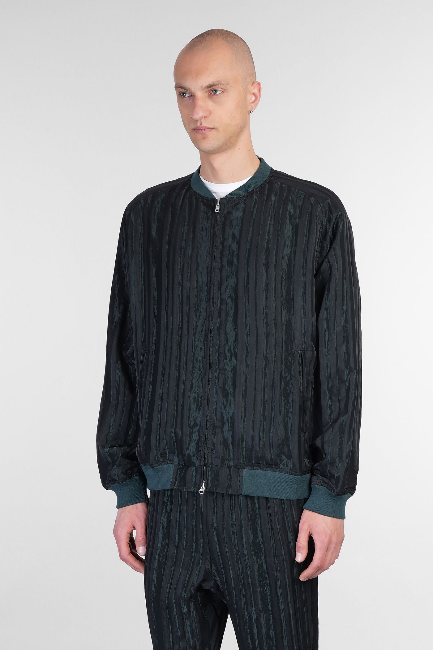 Needles Bomber Jacket In Green Rayon In Green