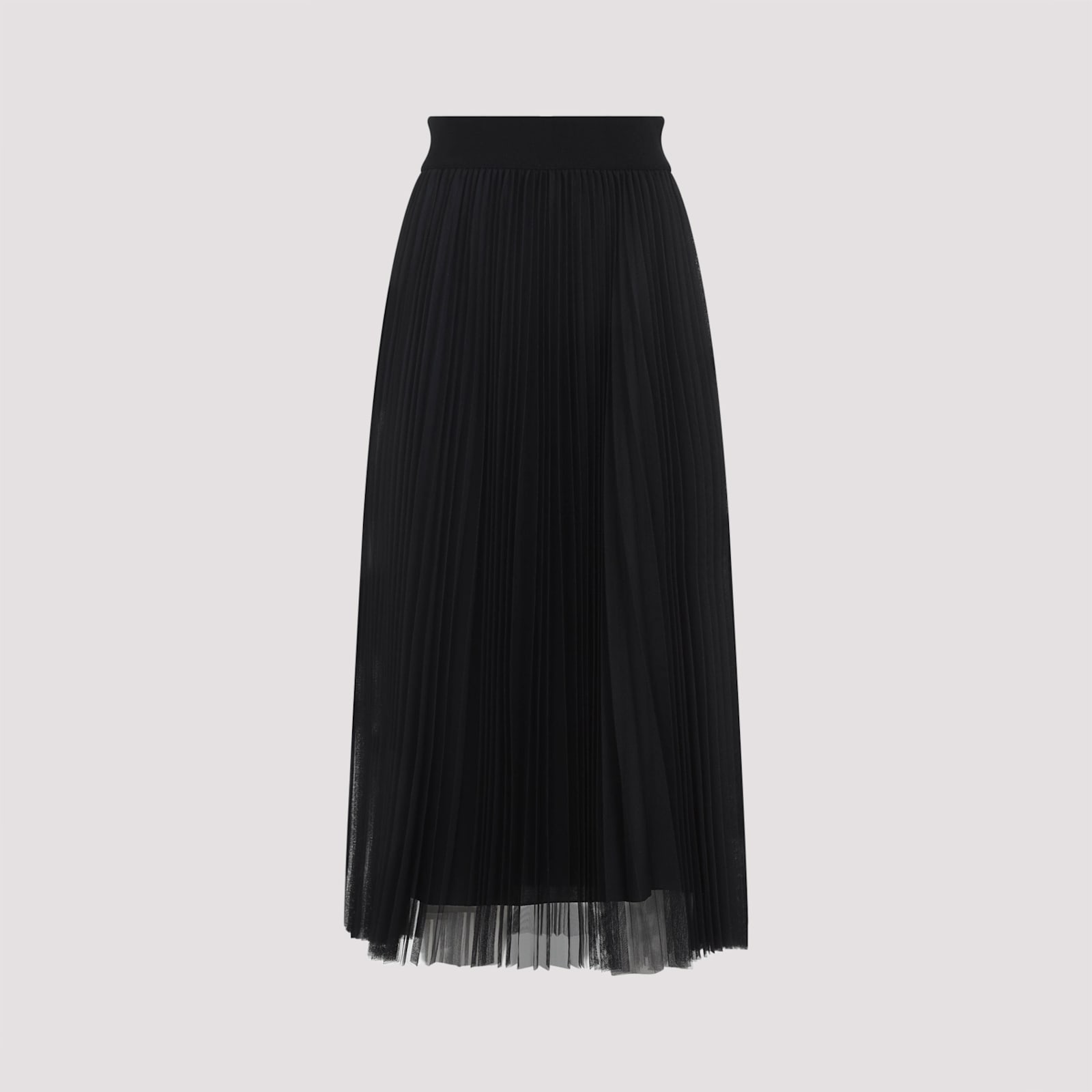 Fabiana Filippi Pleated Tulle A-line Midi Skirt In Black