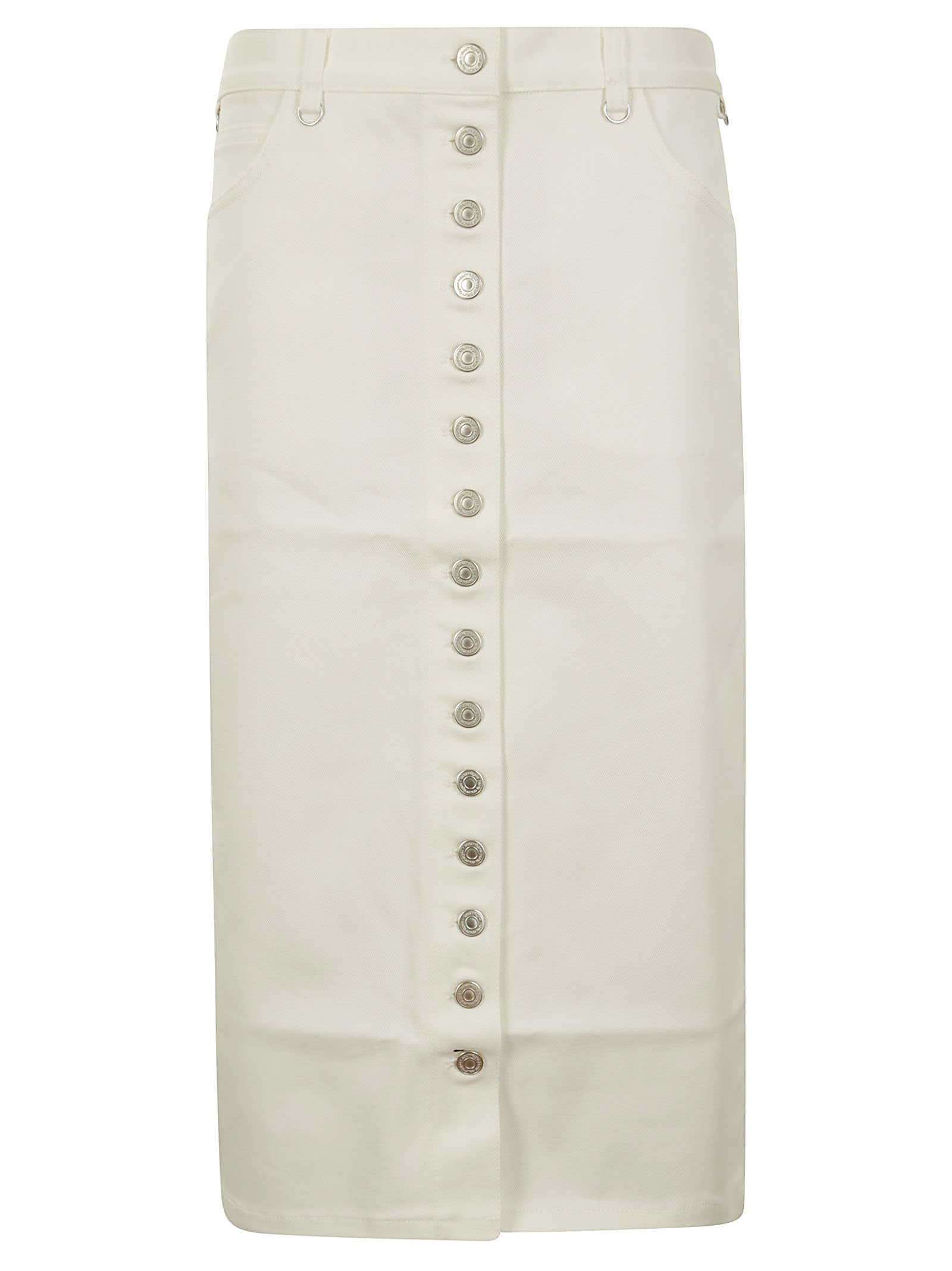 Shop Courrèges Multiflex White Denim Skirt In Heritage White
