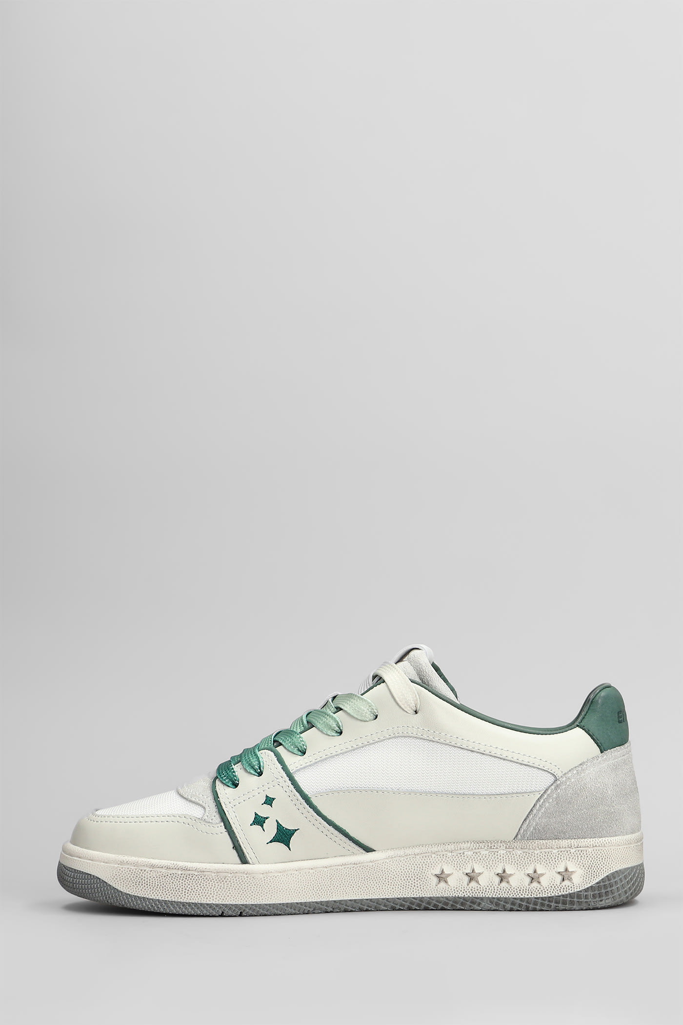 Enterprise Japan Egg Rocket Sneakers In White Leather And Fabric