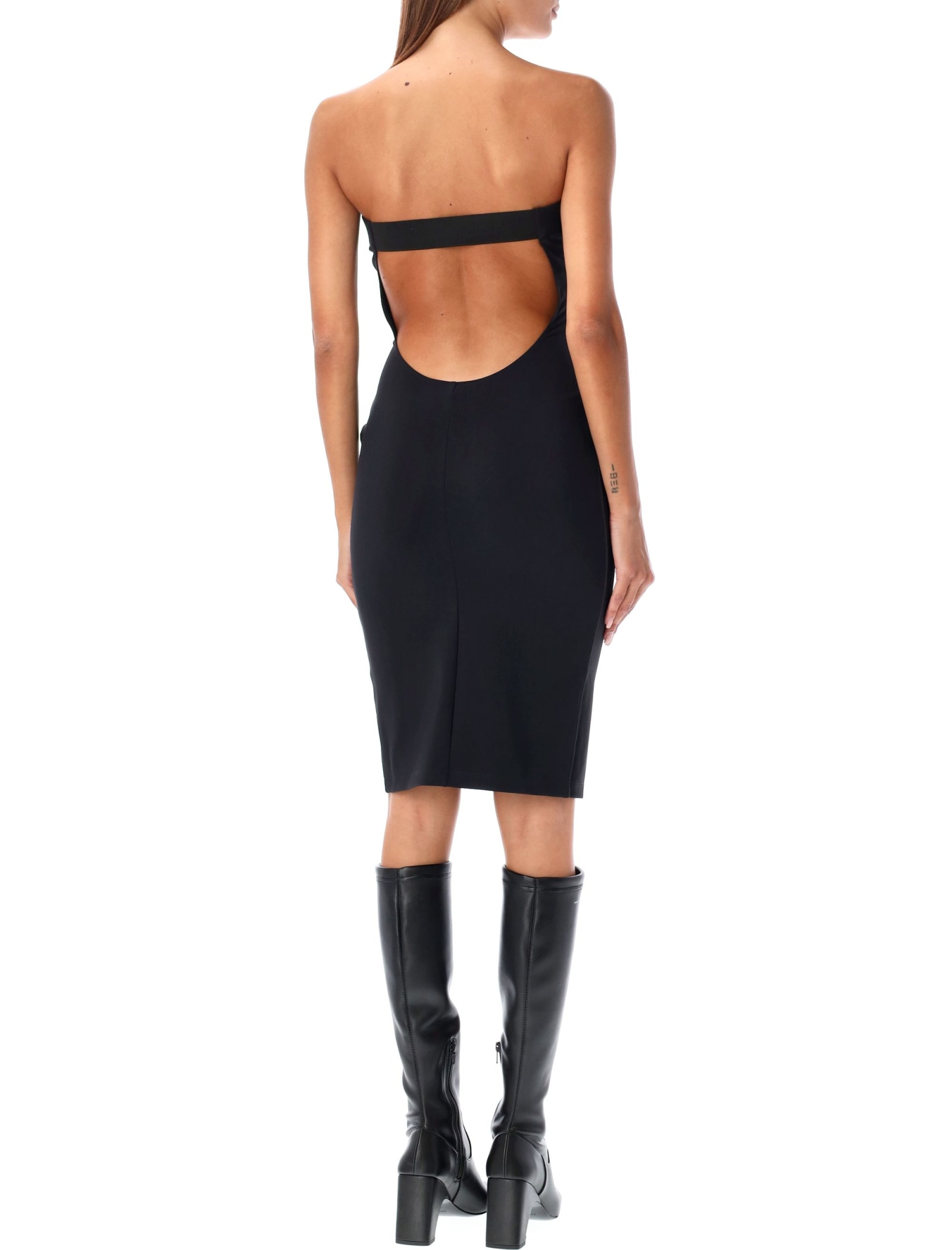 Shop Coperni Open Back Bustier Dress In Black