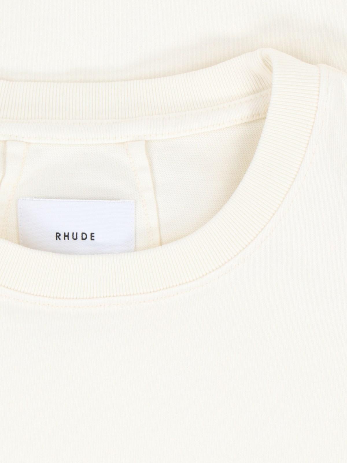 Shop Rhude Printed T-shirt In White