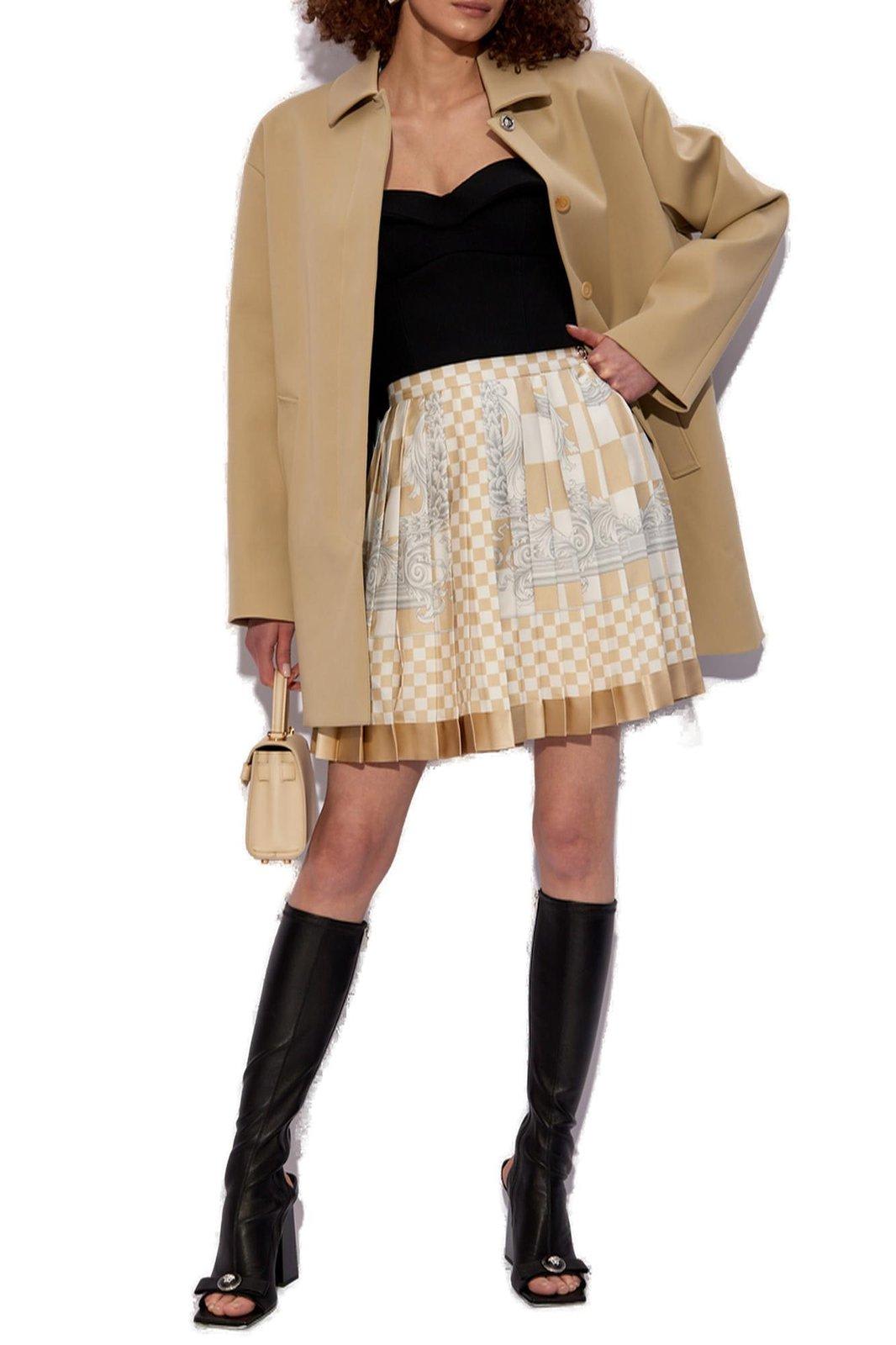 Shop Versace Medusa Head-buttons Long-sleeved Coat In Sand