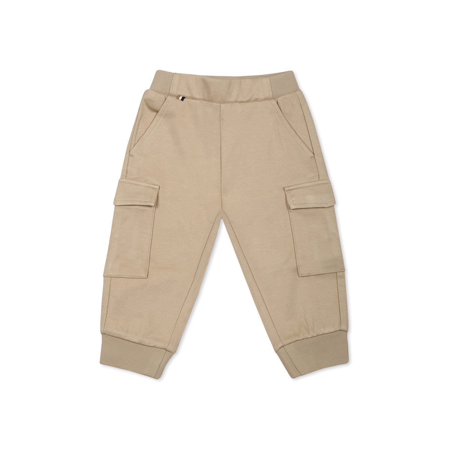 Hugo Boss Beige Trousers For Baby Boy With Logo In Beige