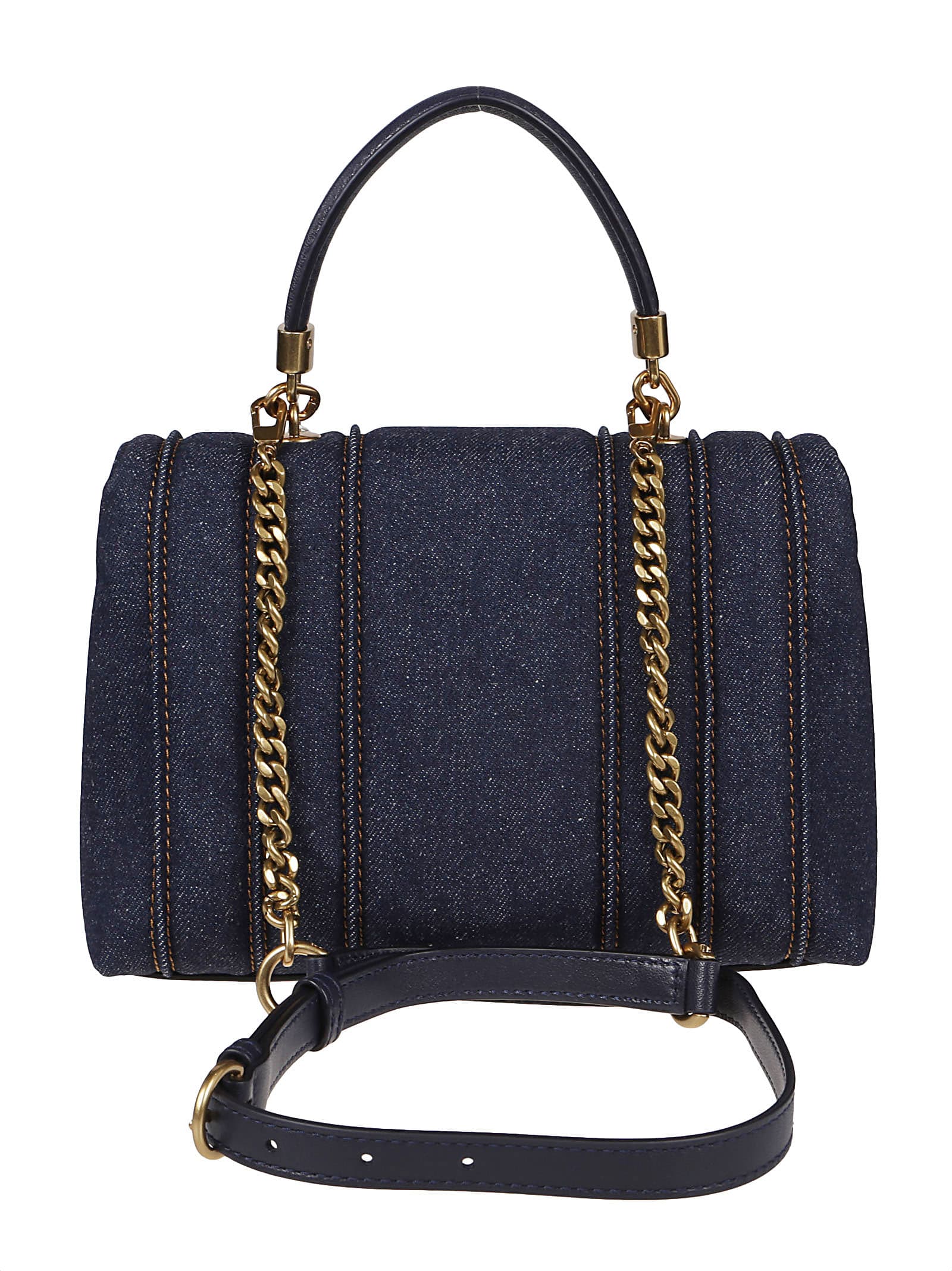 Tory Burch Kira Denim Small Tophandle Satchel Bag In Tory Navy ModeSens