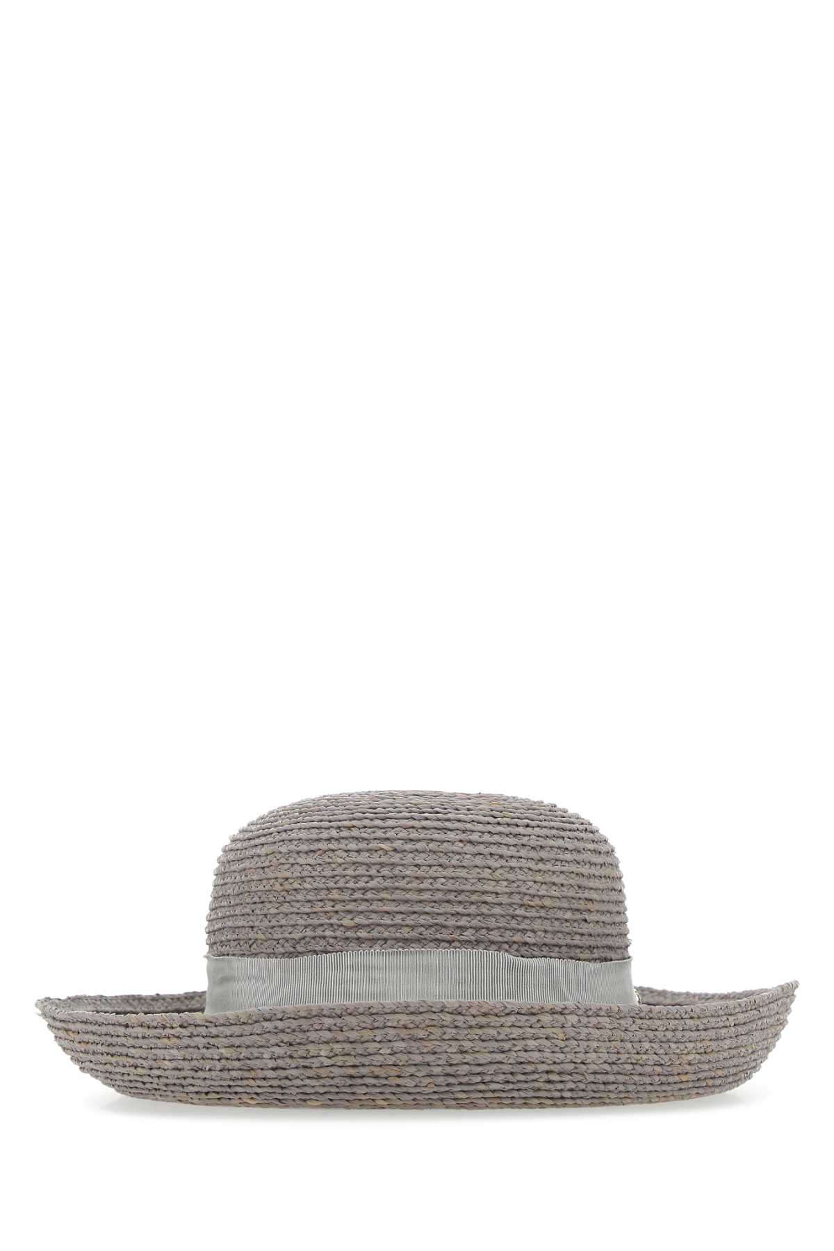 Grey Raffia Hat