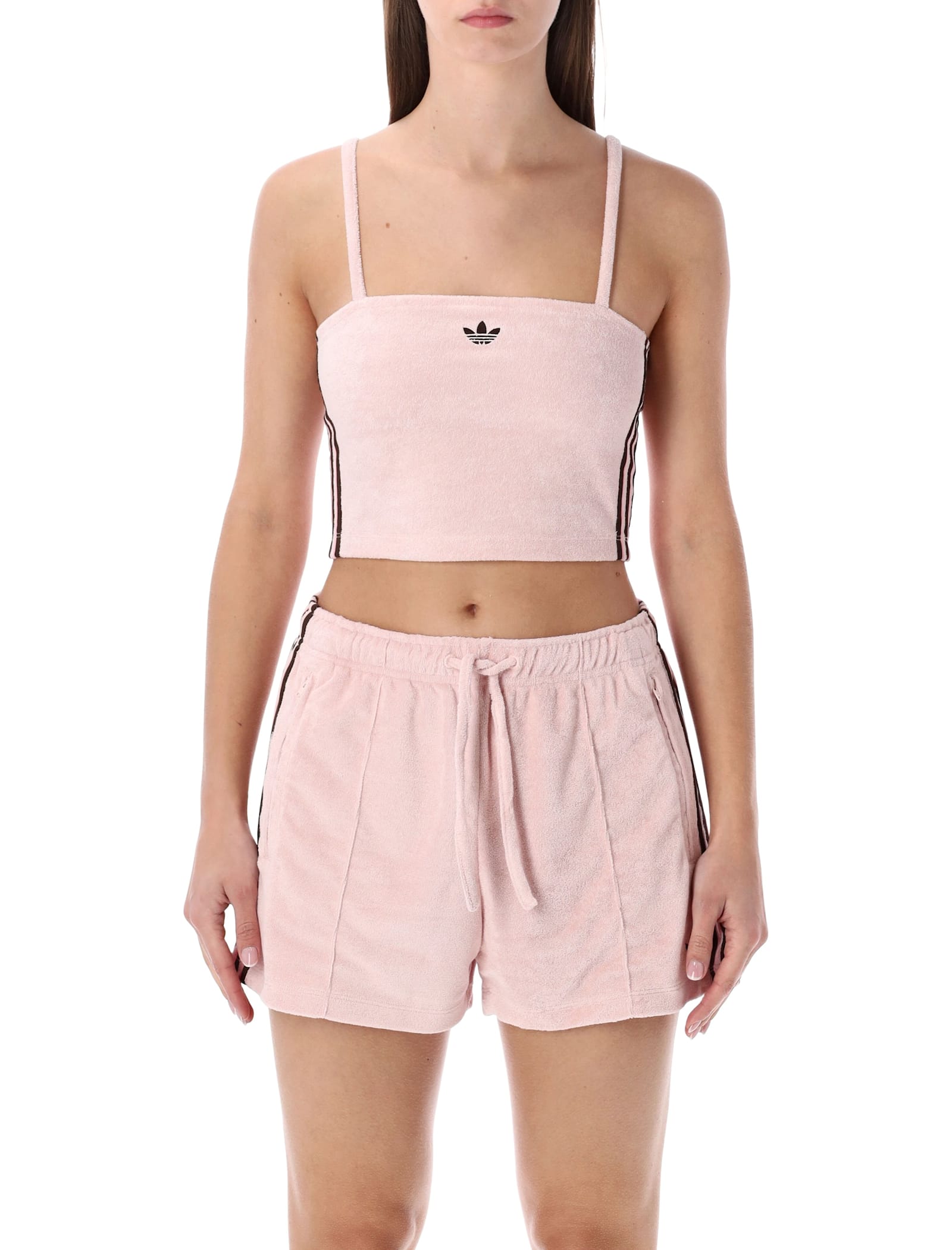 Adidas Originals Pink Terry Bandeau Top In Pink