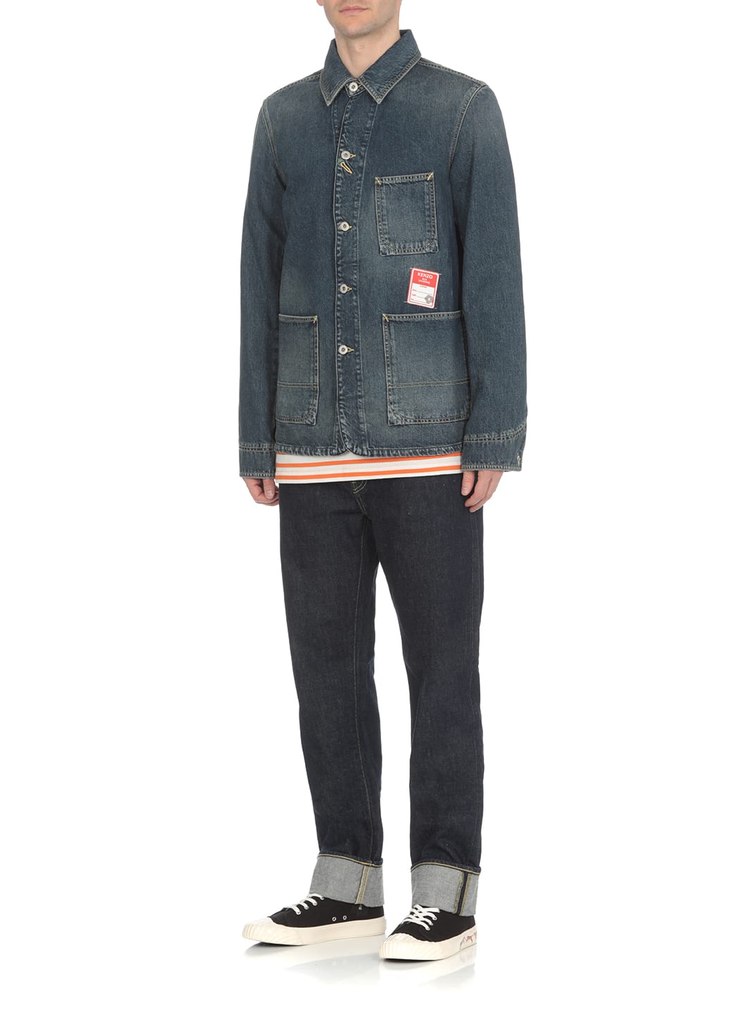 Shop Kenzo Workwear Jeans Jacket In Denim