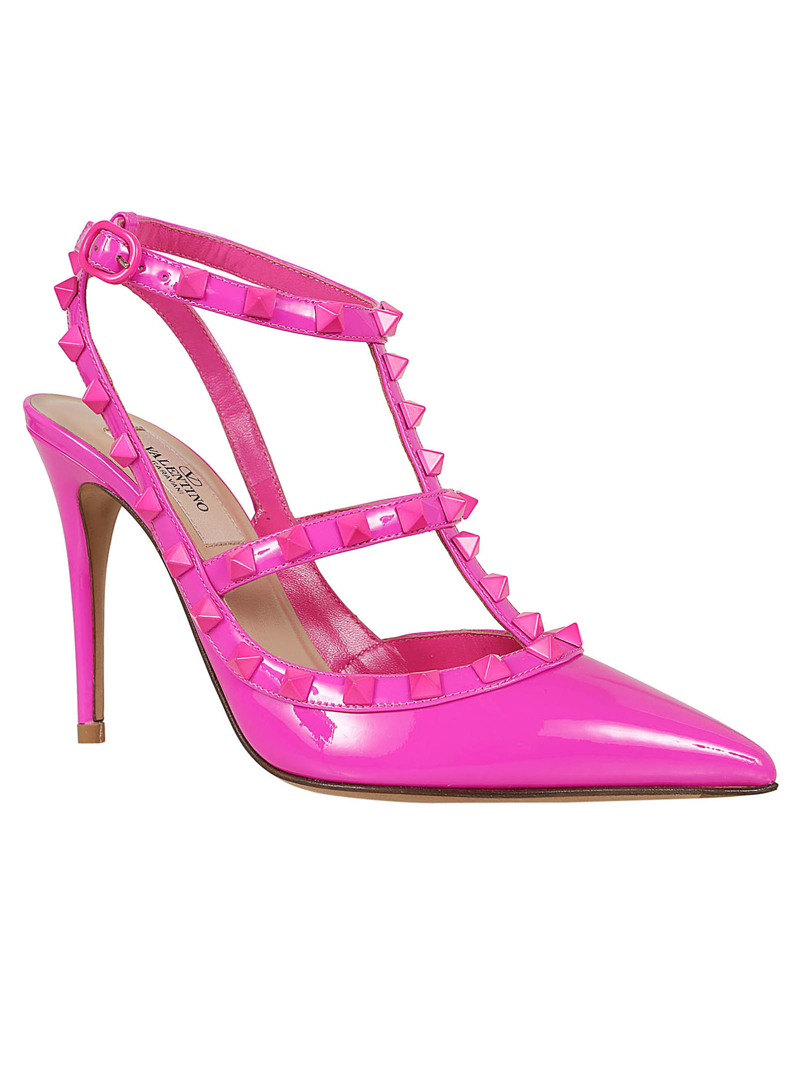 Shop Valentino Ankle Strap Rockstud T. 100 In Uwt Pink Pp