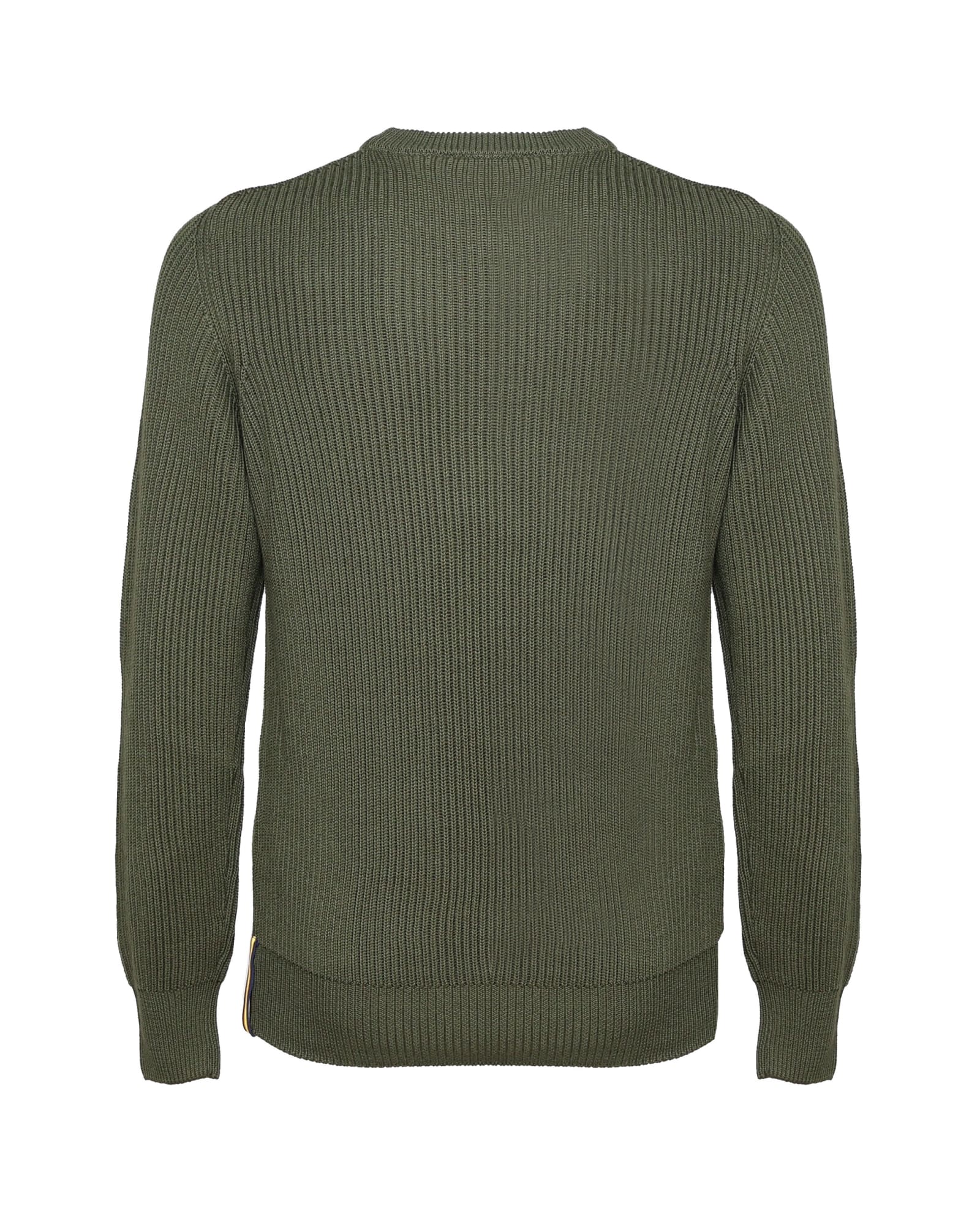 K-way Ribbed Round-neck Sweater In Green
