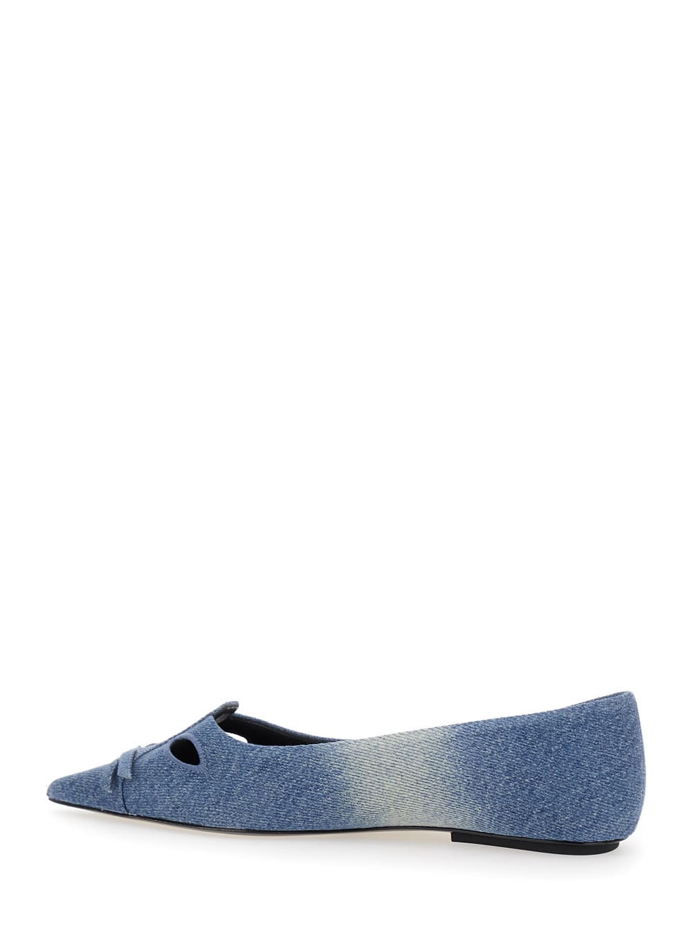 Marc Jacobs Kat Denim Pointed-toe Flats In Blu