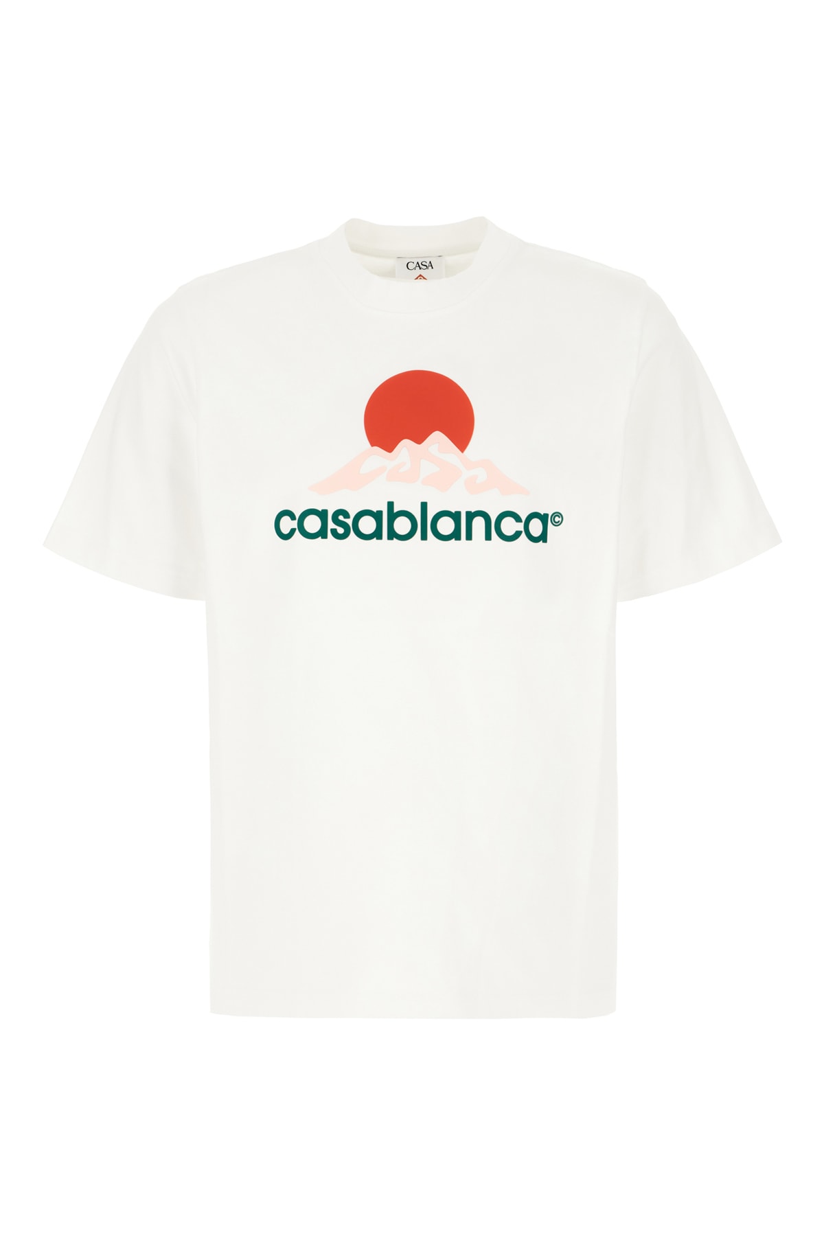 Casablanca White Crewneck T-shirt With Logo On The Front In White