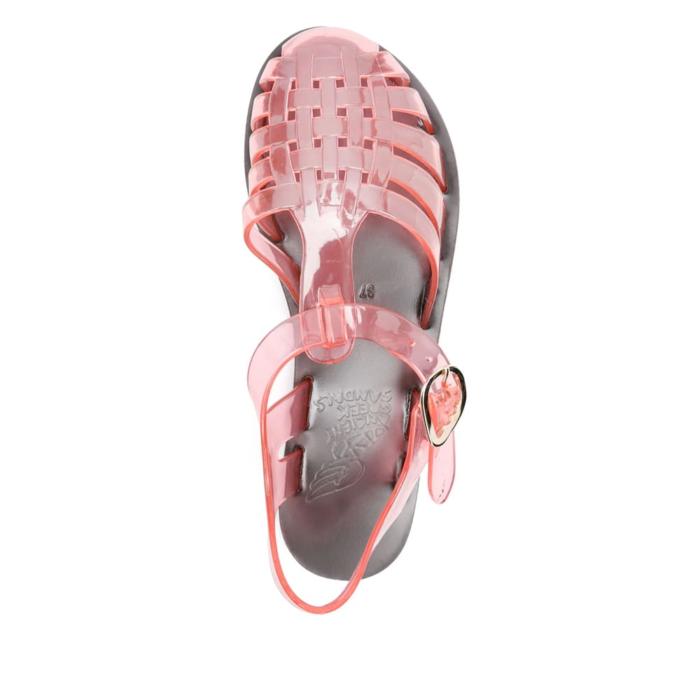 Ancient Greek Sandals Homeria Transparent Jelly Fisherman Sandals In Pink