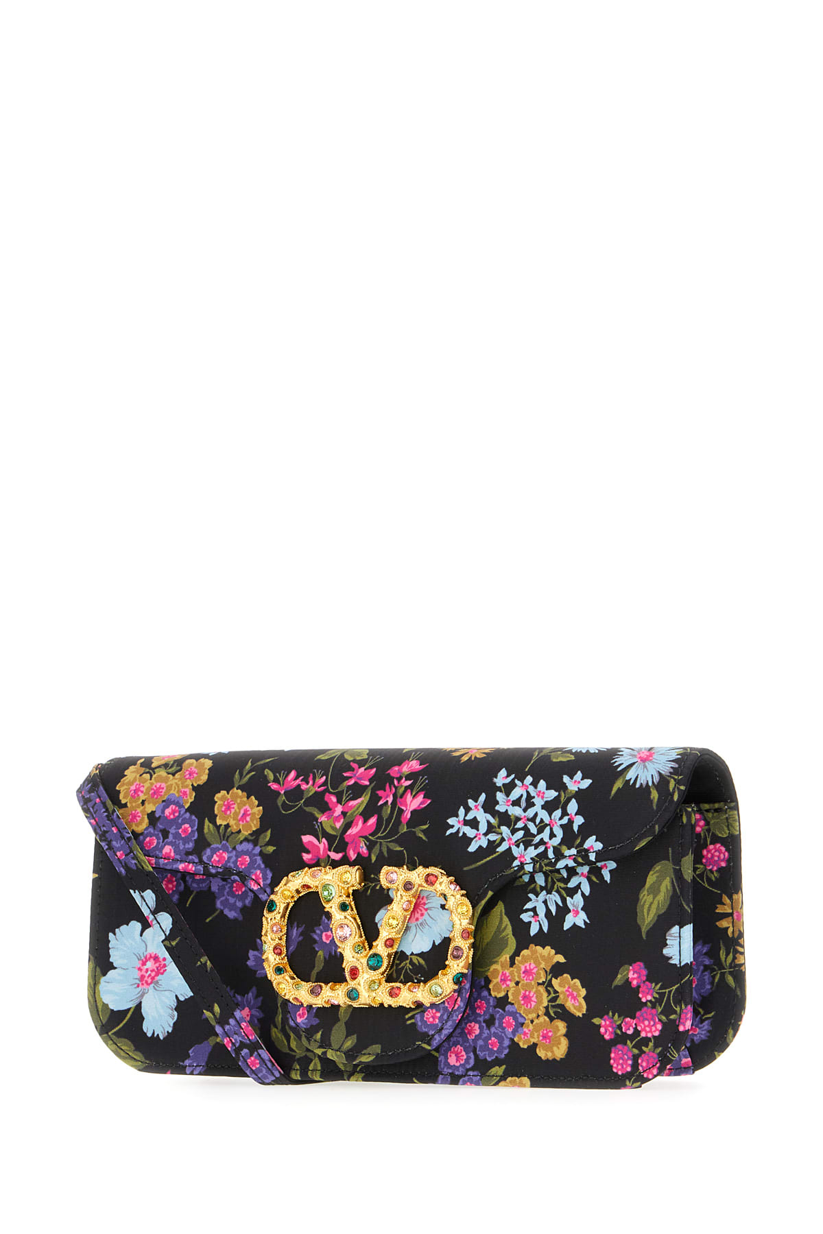 Valentino Printed Fabric Clutch In Black