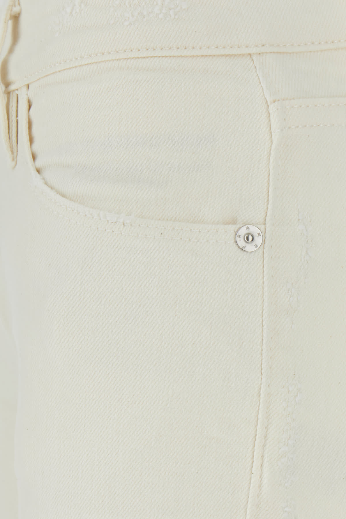 Shop Frame Cream Stretch Denim Jeans In Angd