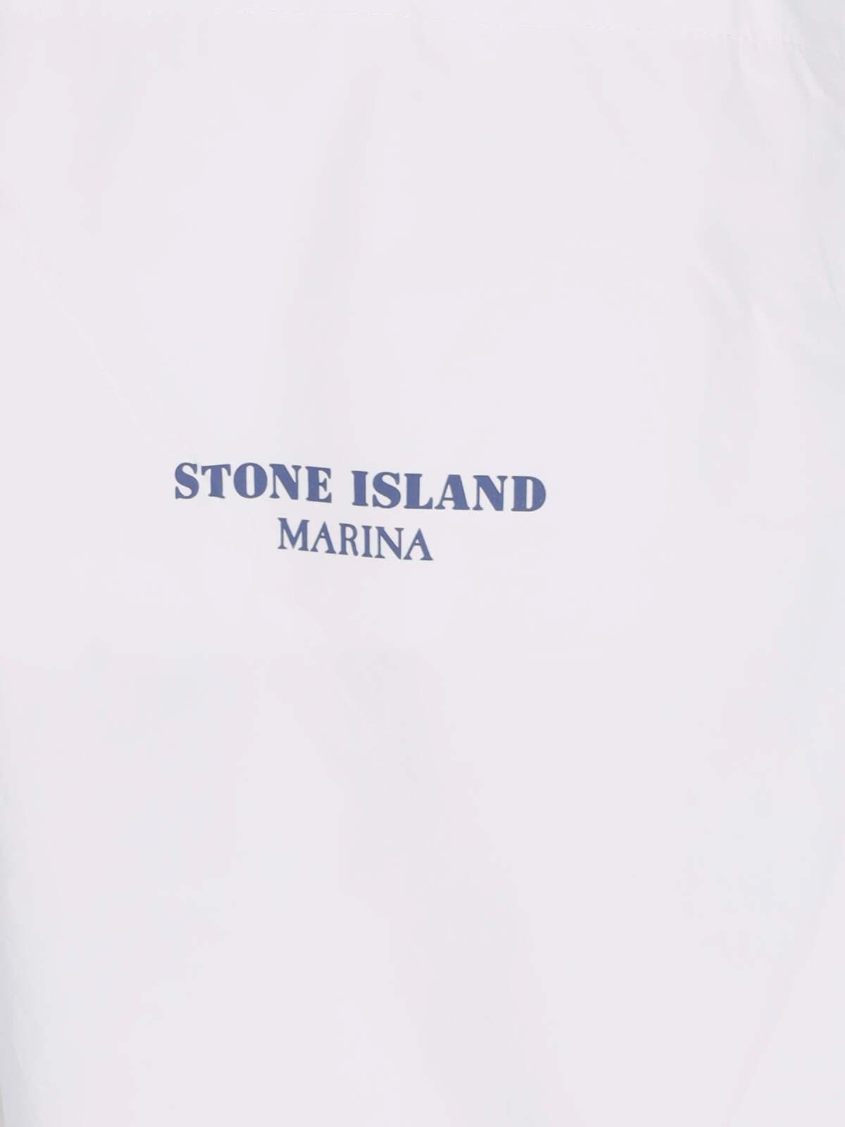 Shop Stone Island Marina Shorts In Bianco