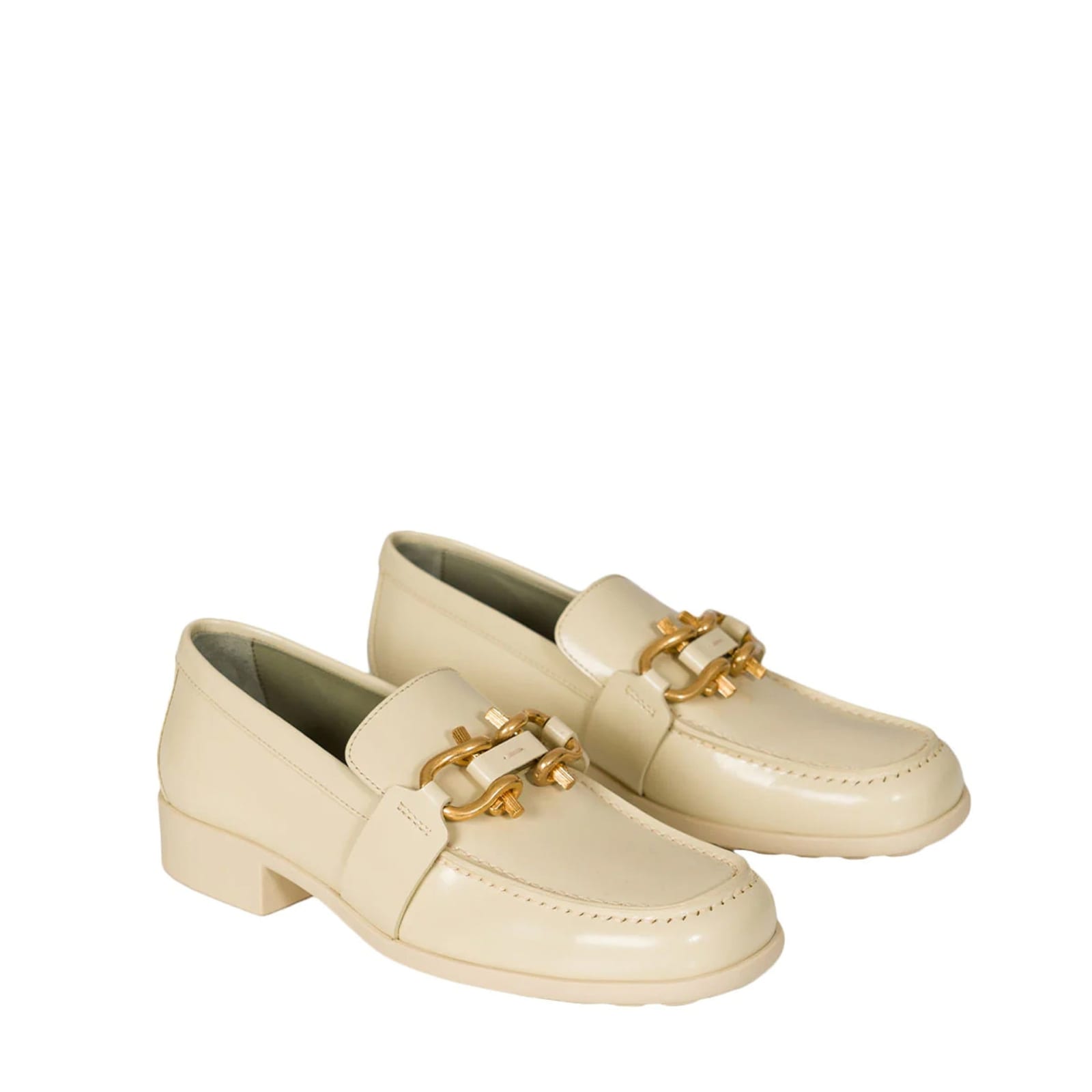 Shop Bottega Veneta Monsieur Leather Loafers In White
