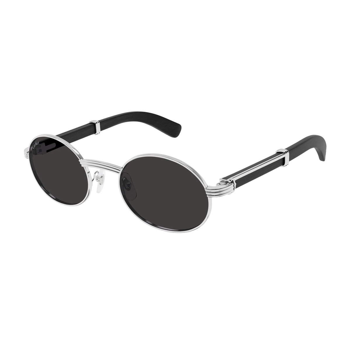 Cartier Ct0464s Première De  017 Silver Black Grey Sunglasses