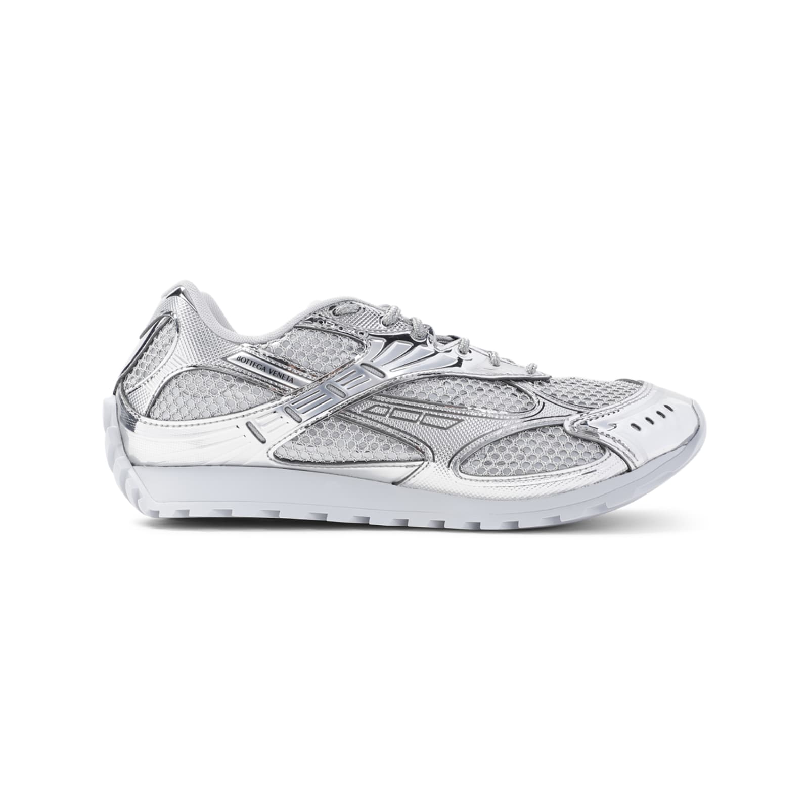 Shop Bottega Veneta Orbit Sneakers In Silver