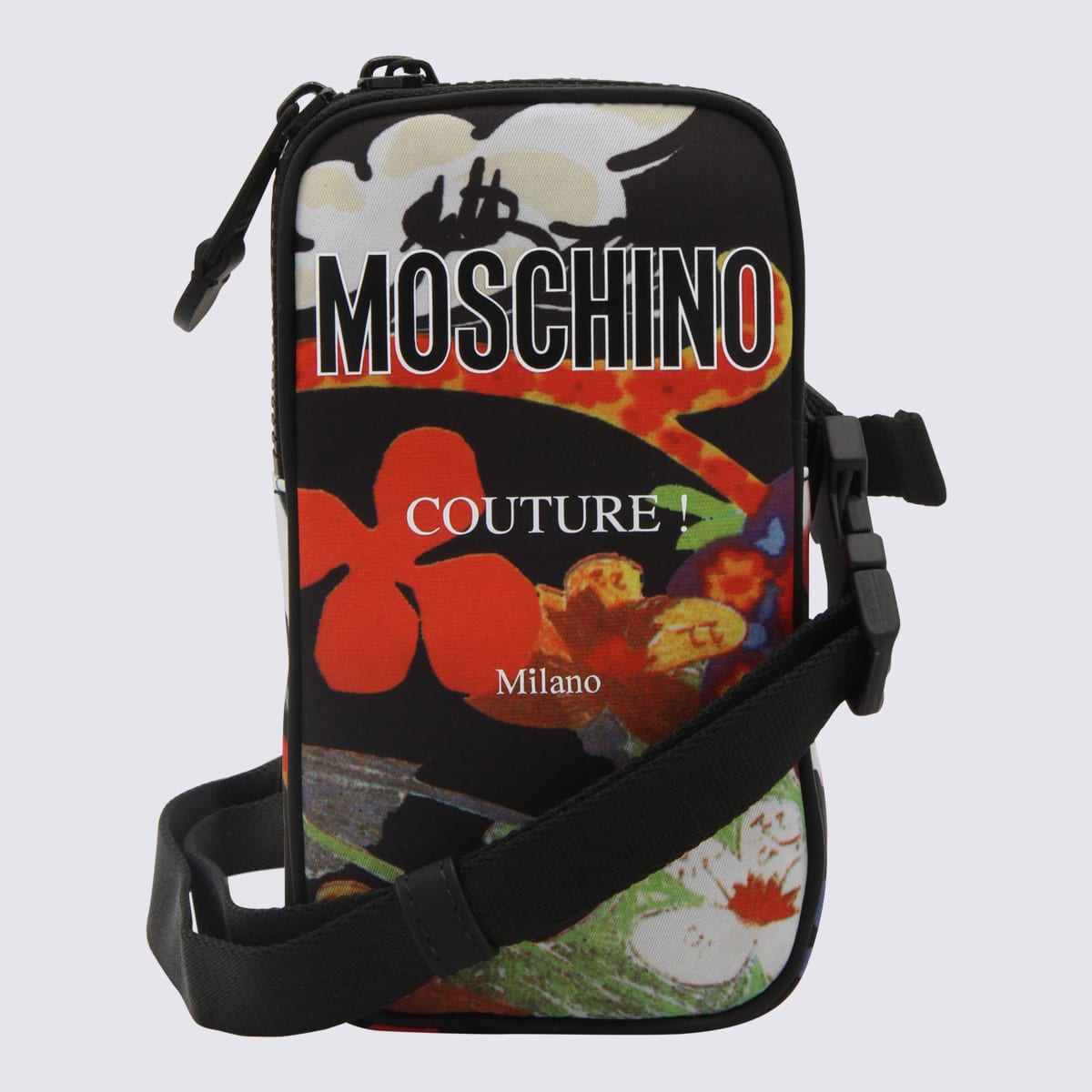 Shop Moschino Multicolour Zipped Wallet In Red