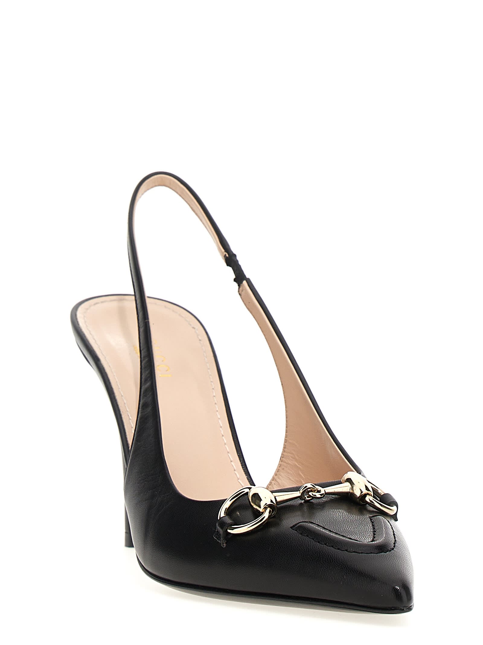 Shop Gucci Morsetto Slingback In Black