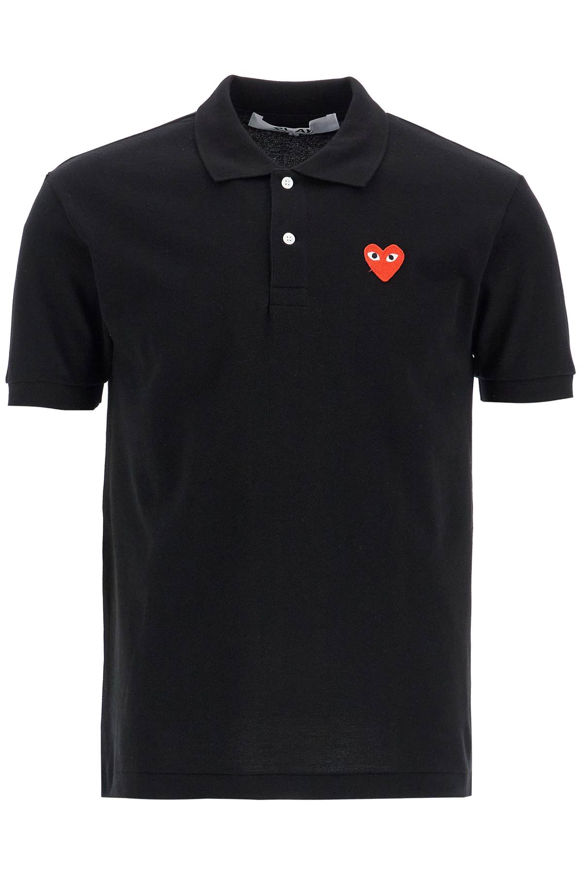 Comme des Garçons Play Polo Unisex In Cotone Nero Con Logo Cuore Rosso