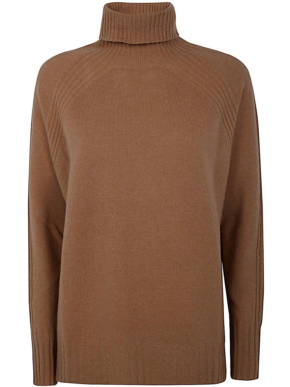 Roll-neck Ribbed Trim Jumper