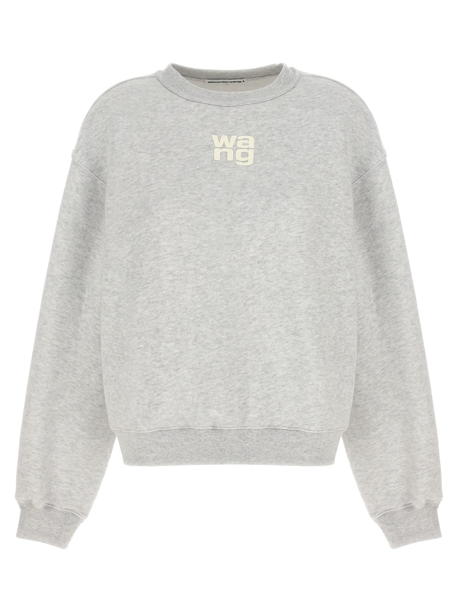 Shop Alexander Wang T Essential Terry Sweatshirt In Gray