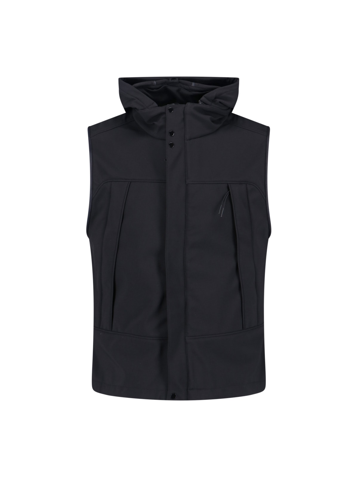 C.p. Company Mens Sleeveless Jacket With Integrated Goggles And High Collar In Black