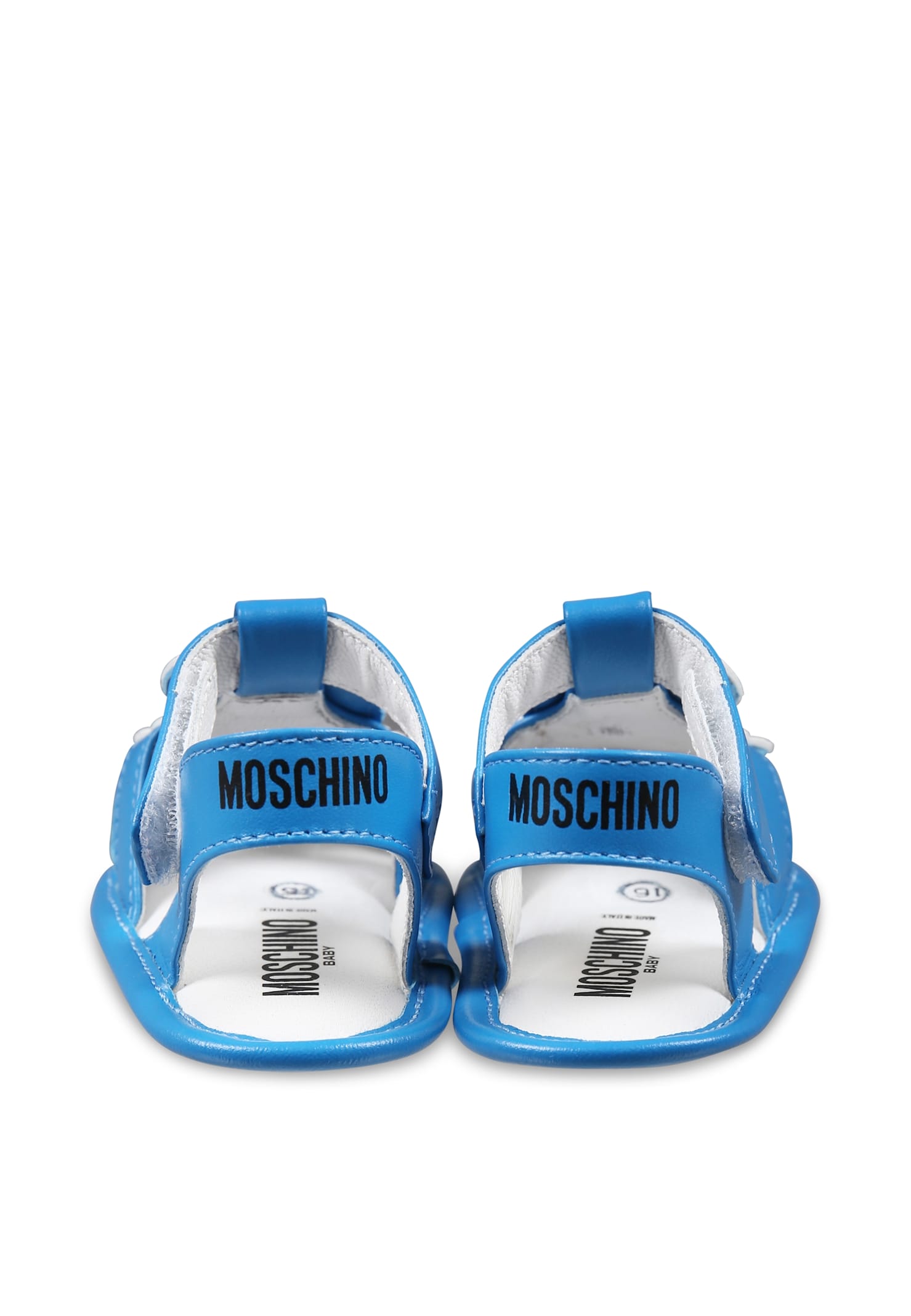 Moschino Light Blue Sandals For Baby Boy With Teddy Bear In Light Blue