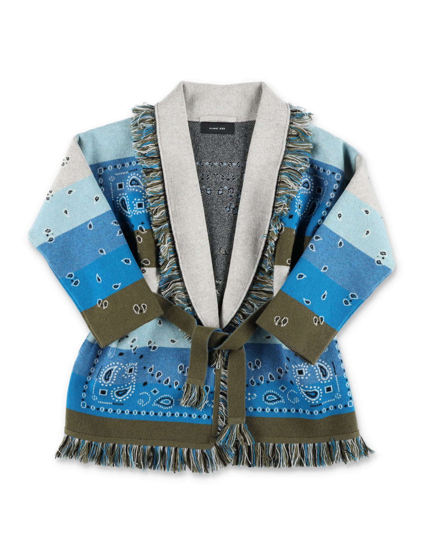 Alanui Striped Bandana-print Jacquard Cardigan In Multicolour