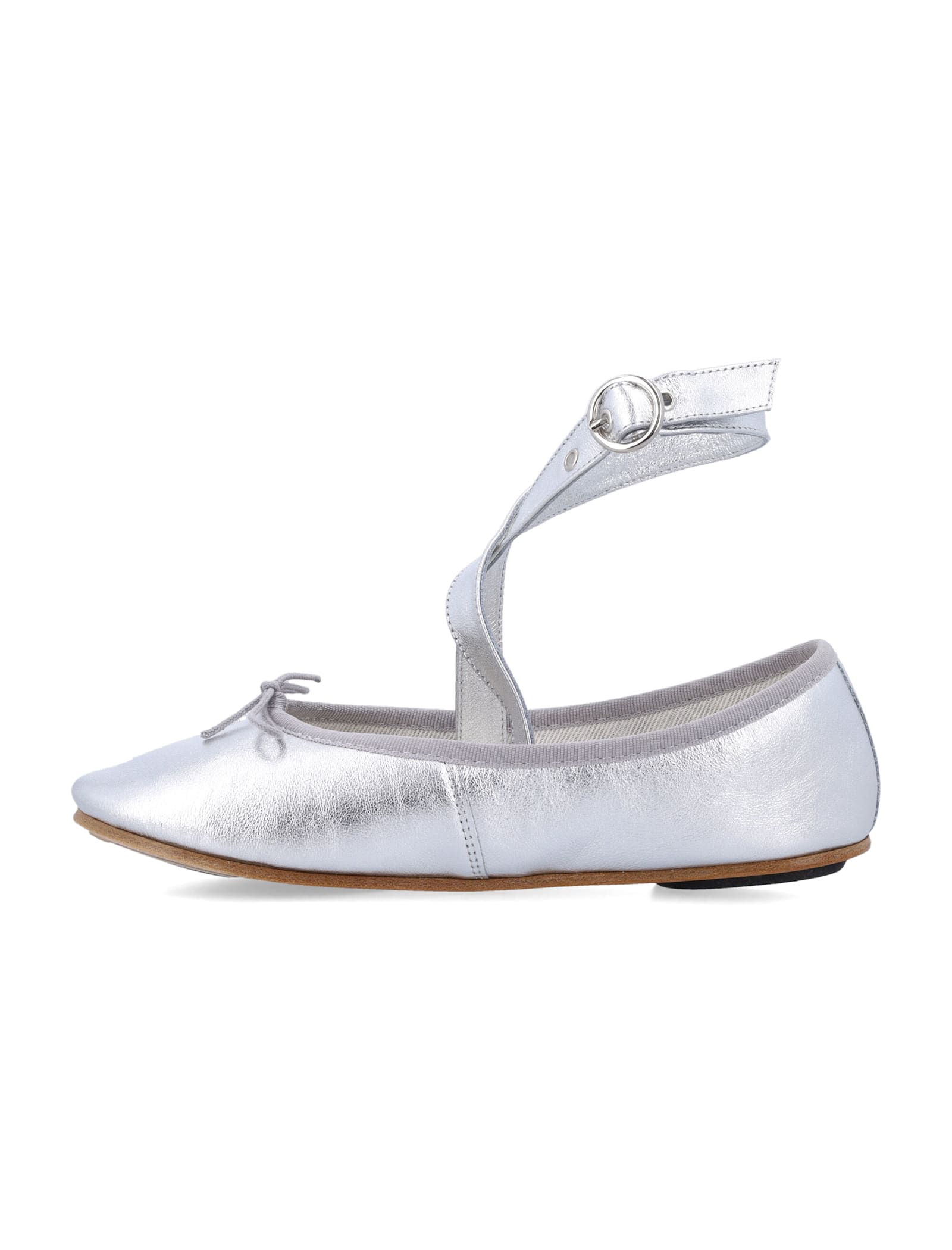 Repetto Sophia Belt Ballet Flats In Silver