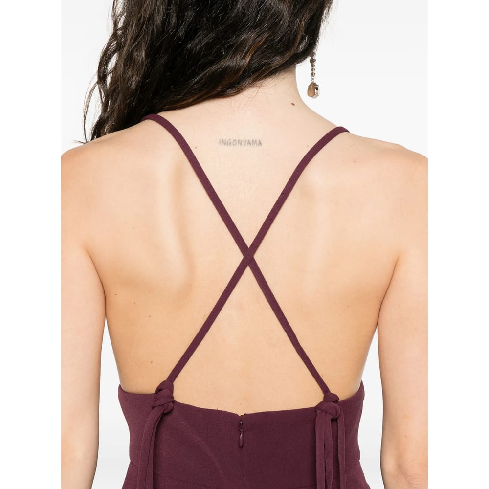Solace London Cross-back Maxi Dress In Red
