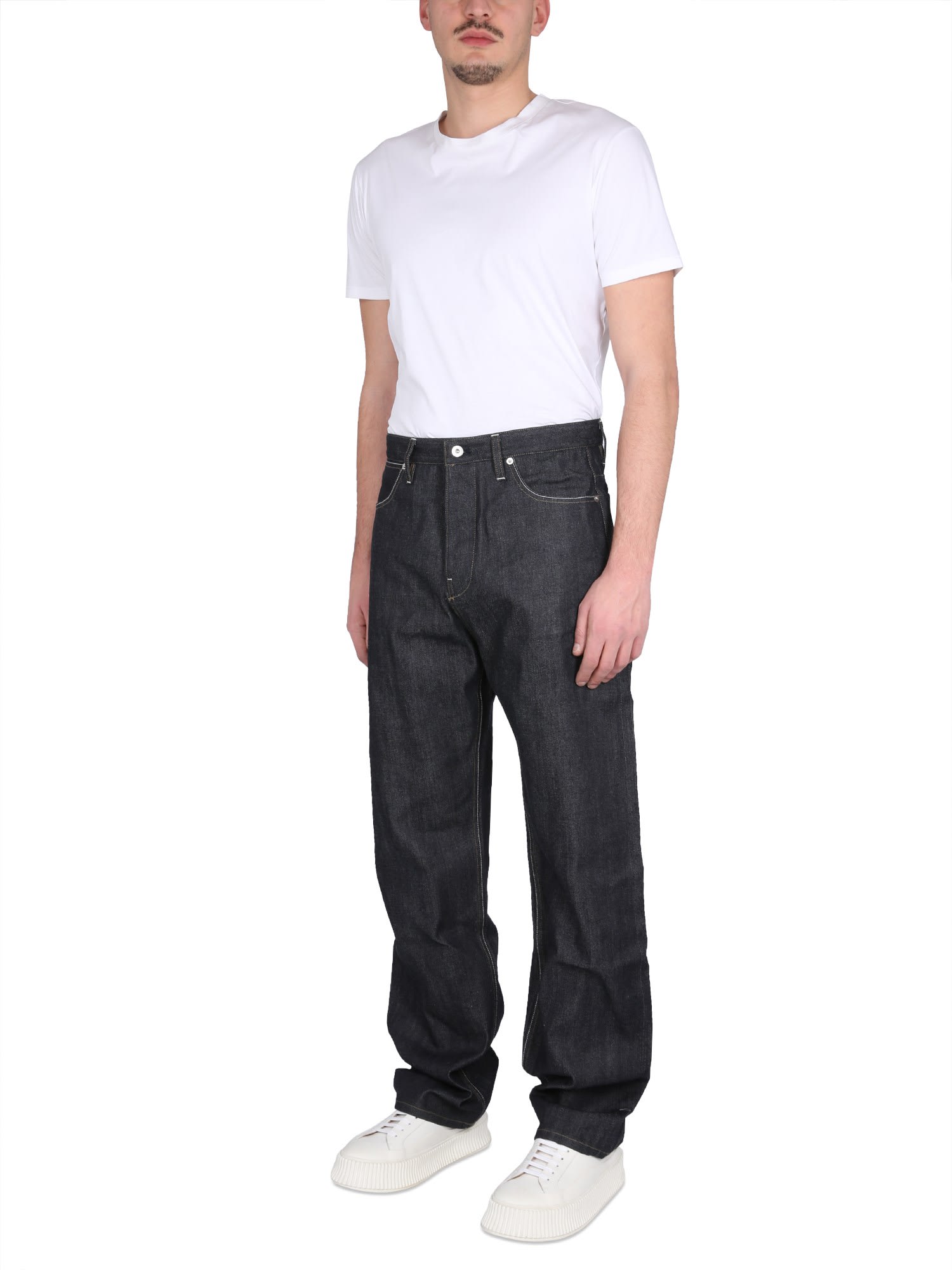 Shop Jil Sander Loose Fit Jeans In Denim