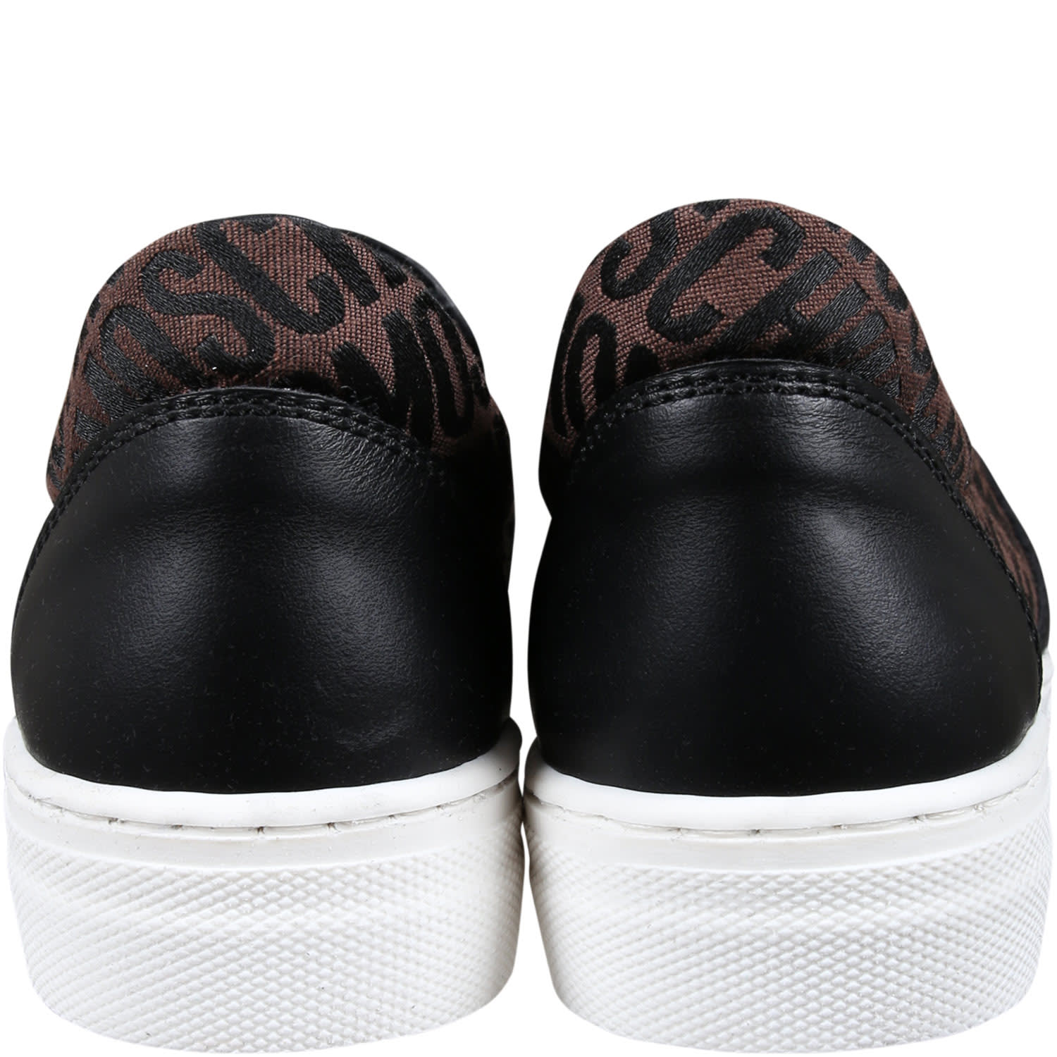 Shop Moschino Brown Slip On For Kids With Logo