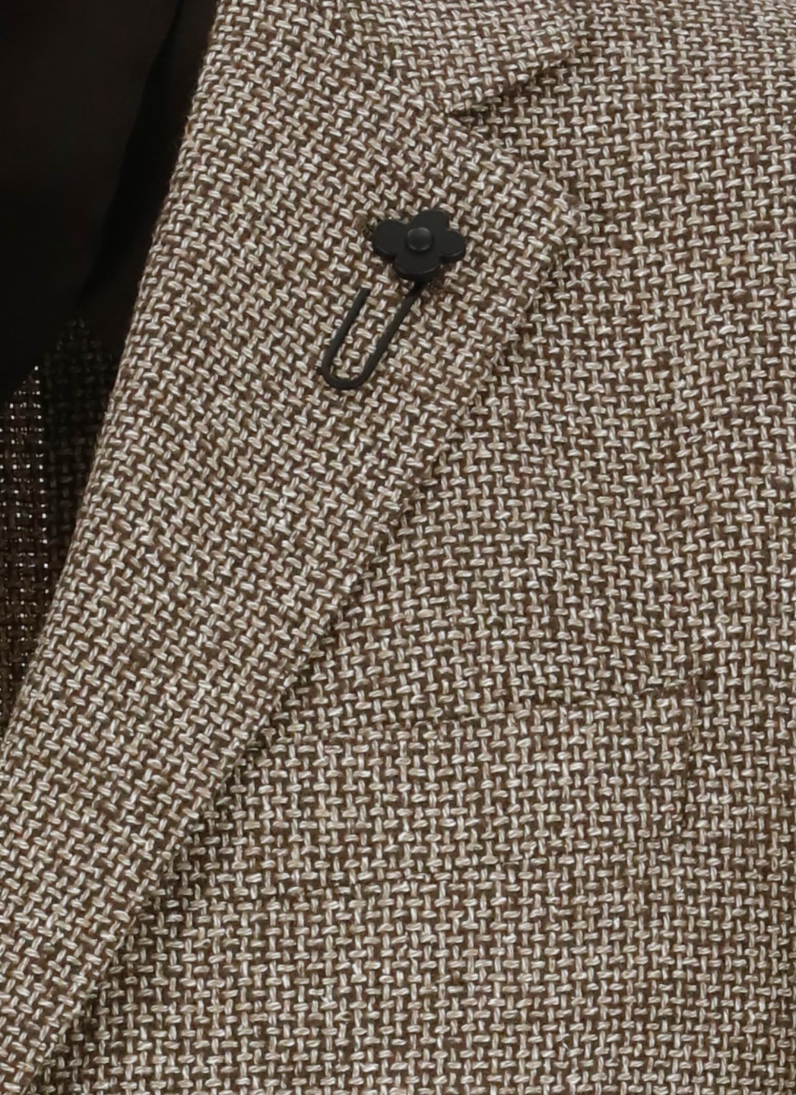 Shop Lardini Wool And Silk Jacket In Brown